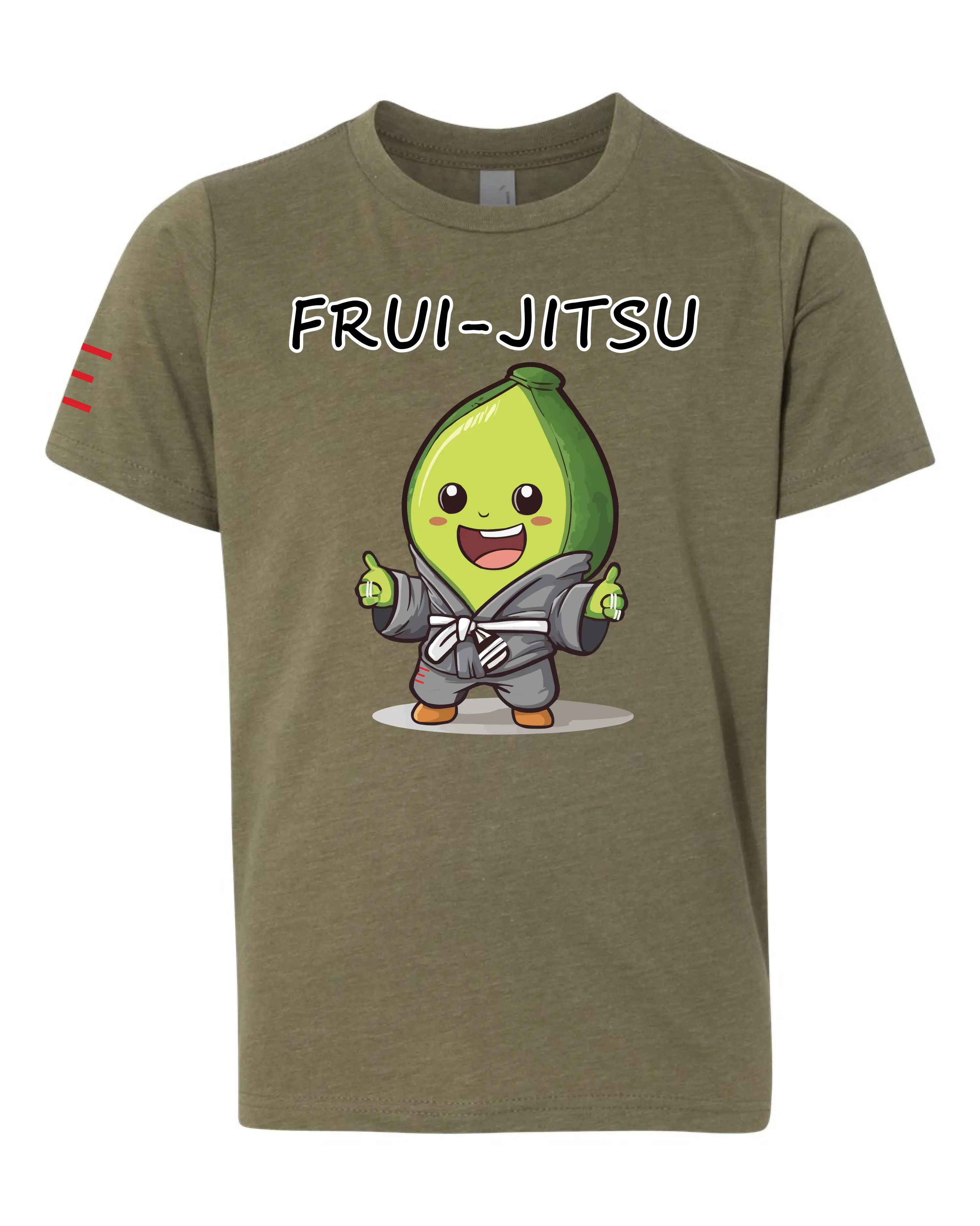 Youth - Frui-Jitsu Avocado Champ Youth Tee - Cute Avocado Wearing a Gi Cartoon Shirt