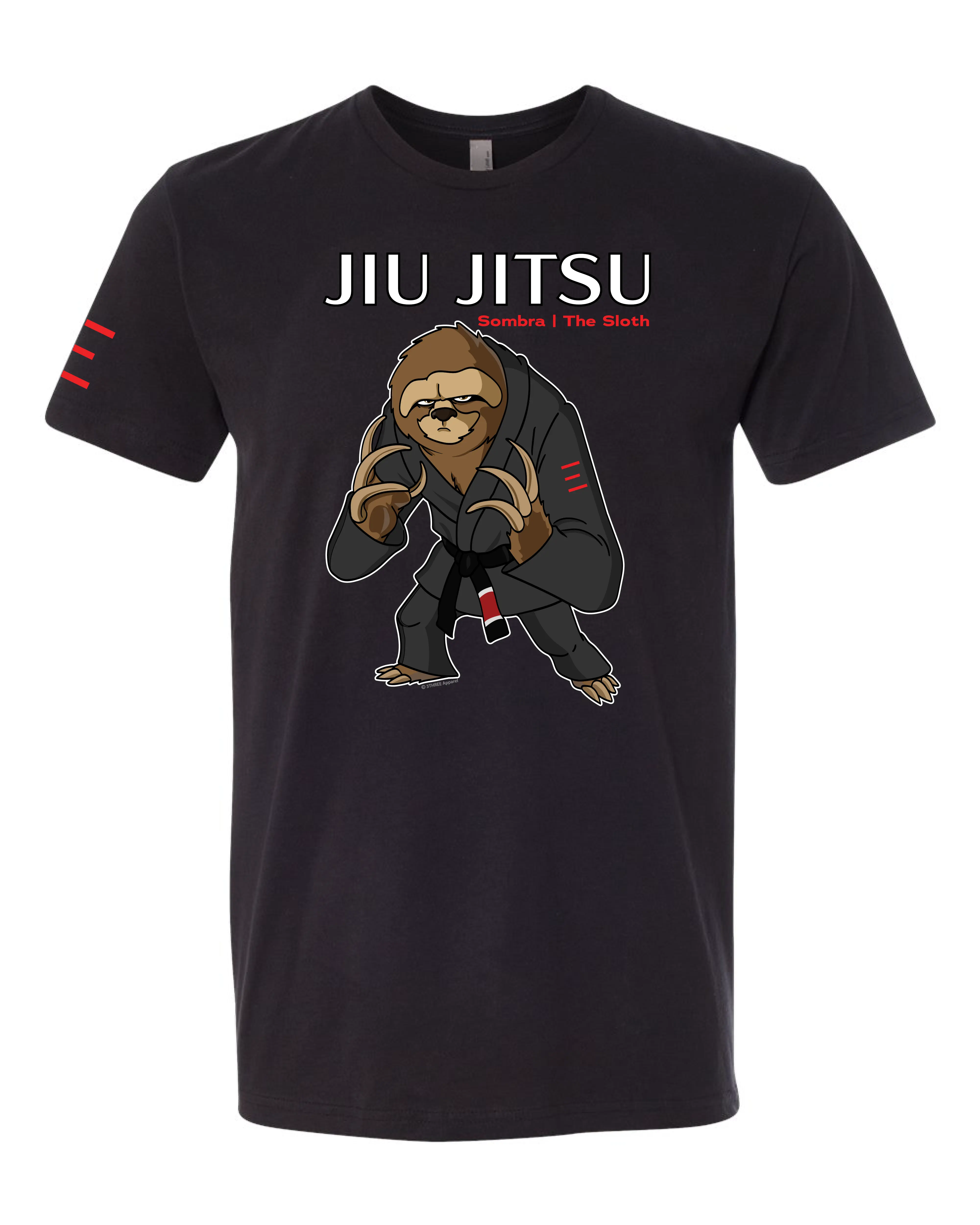 Sombra the Methodical Sloth – Adult BJJ Premium T-shirt - 3Three