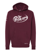 Dr. Pressure - Heavyweight Hooded Sweatshirt in Maroon - High Quality