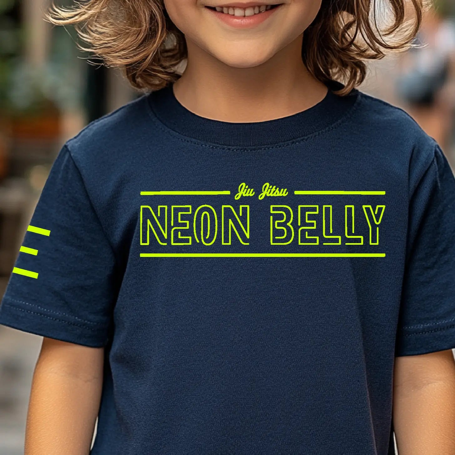 Youth - Neon Belly V2 - The Next Level of Knee-On-Belly - BJJ Funny T-Shirt - 3Three Apparel LLC.