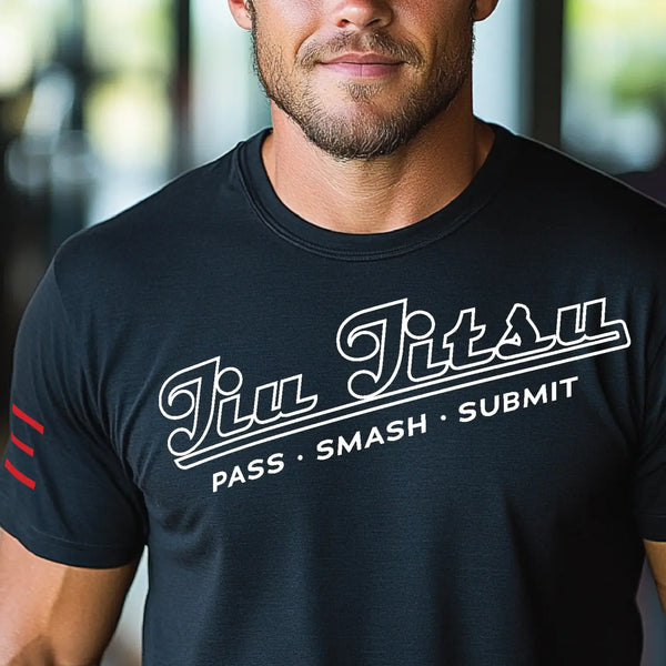 Jui-Jitsu - Pass | Smash | Submit - Baseball Style Design Premium Shirt 