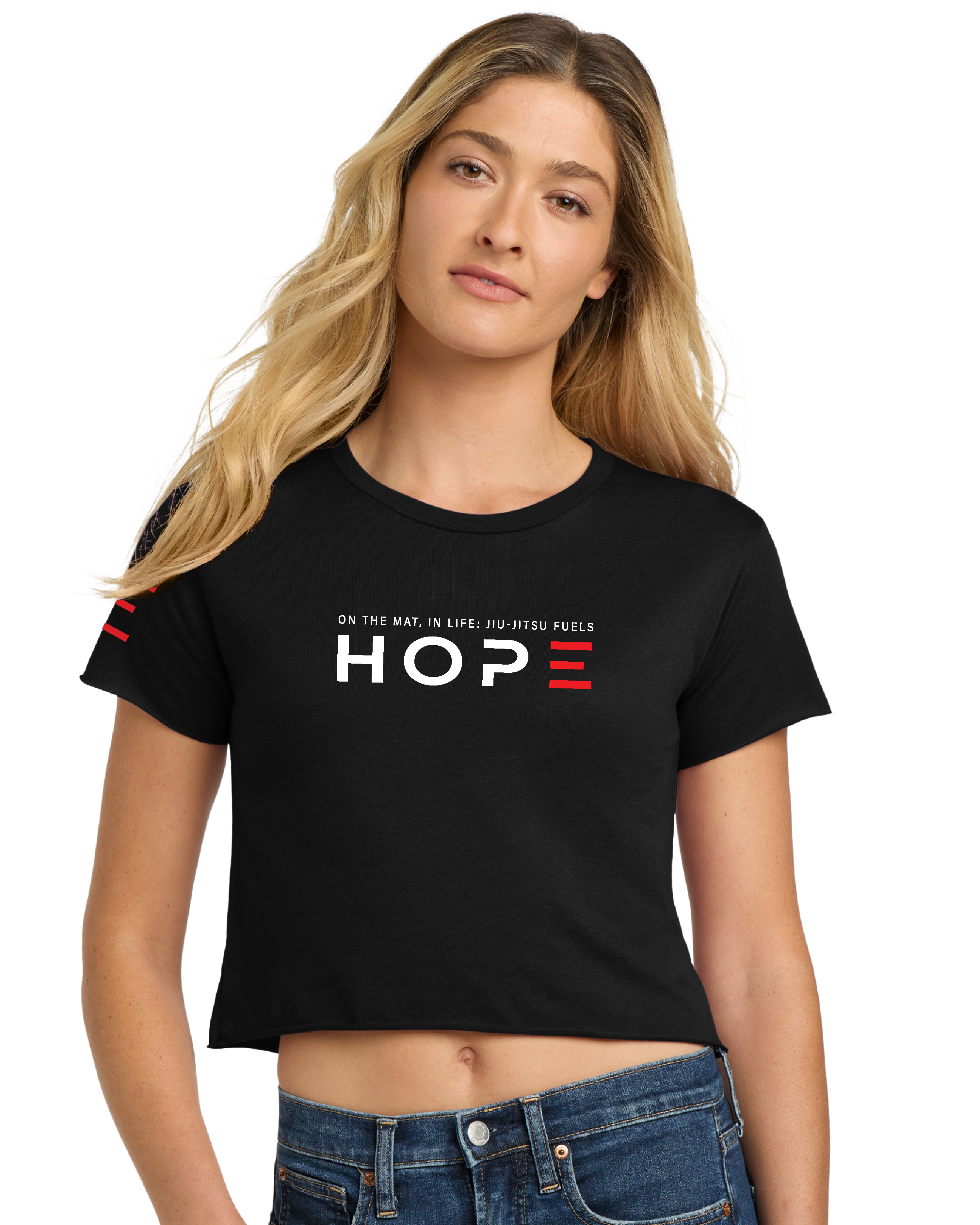 Hope - On the Mat, In Life - Jiu-Jitsu Women's Crop Top - 3Three Apparel LLC.