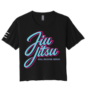Roll Recover Repeat Jiu-Jitsu Crop Top – Retro 80s Miami Style BJJ Shirt 