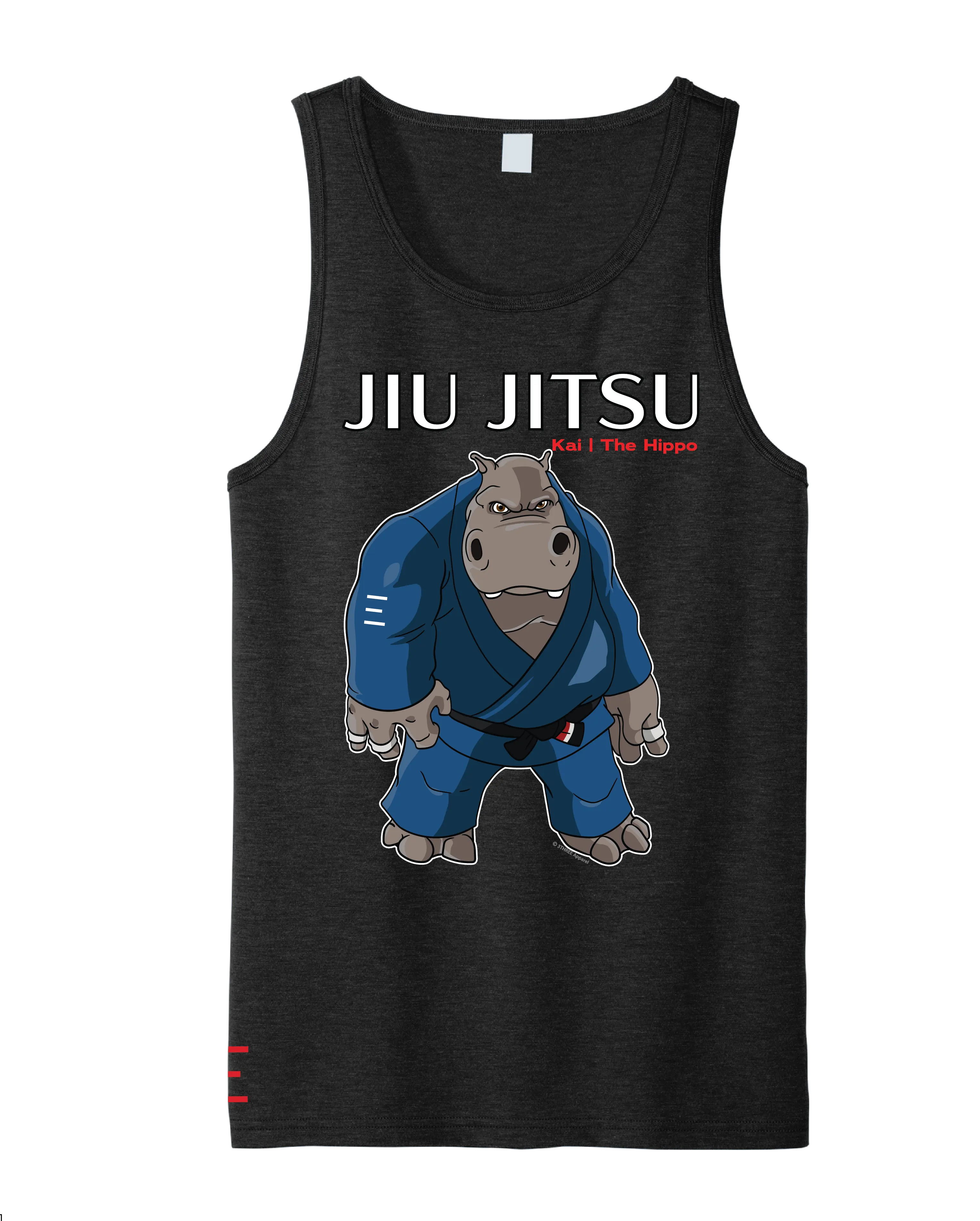 Kai the Hippo Jiu-Jitsu Tank Top – BJJ Animals Series Pressure Game Shirt 