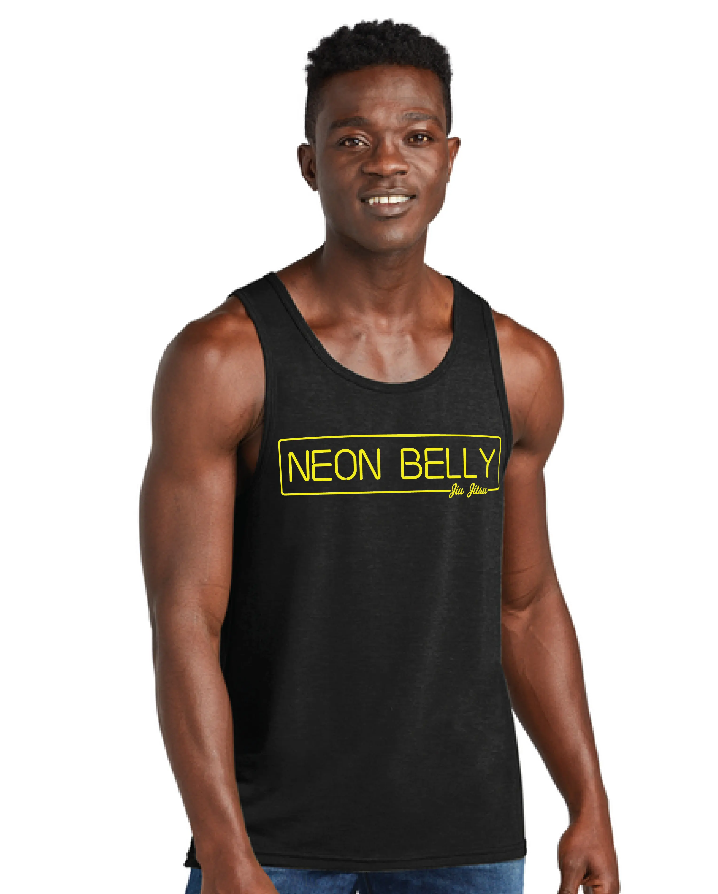 Neon Belly Jiu-Jitsu Tank Top – Retro Funny BJJ Pressure Shirt 