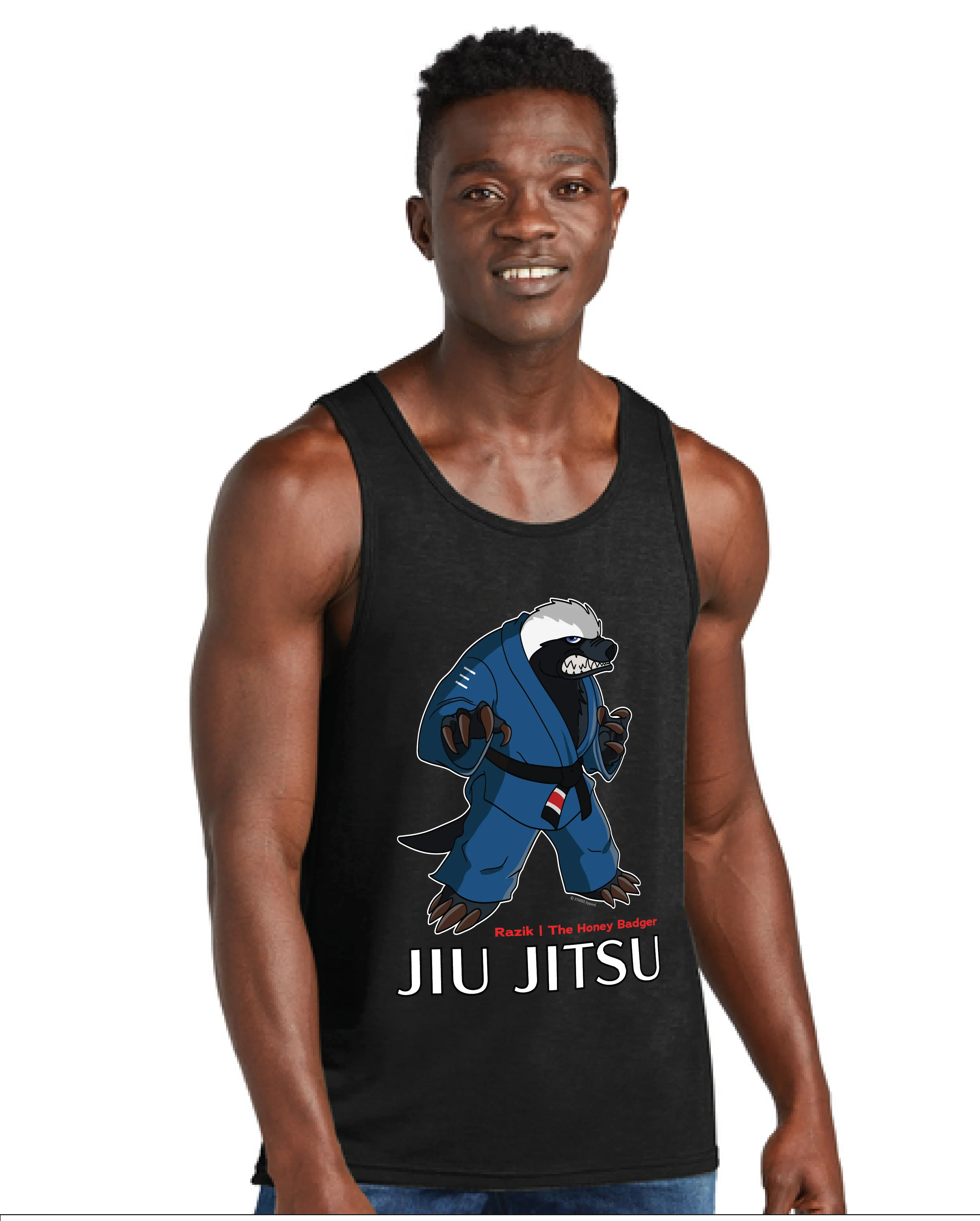 Razik the Honey Badger Jiu-Jitsu Tank Top – BJJ Animals Series Scrappy Grappler 
