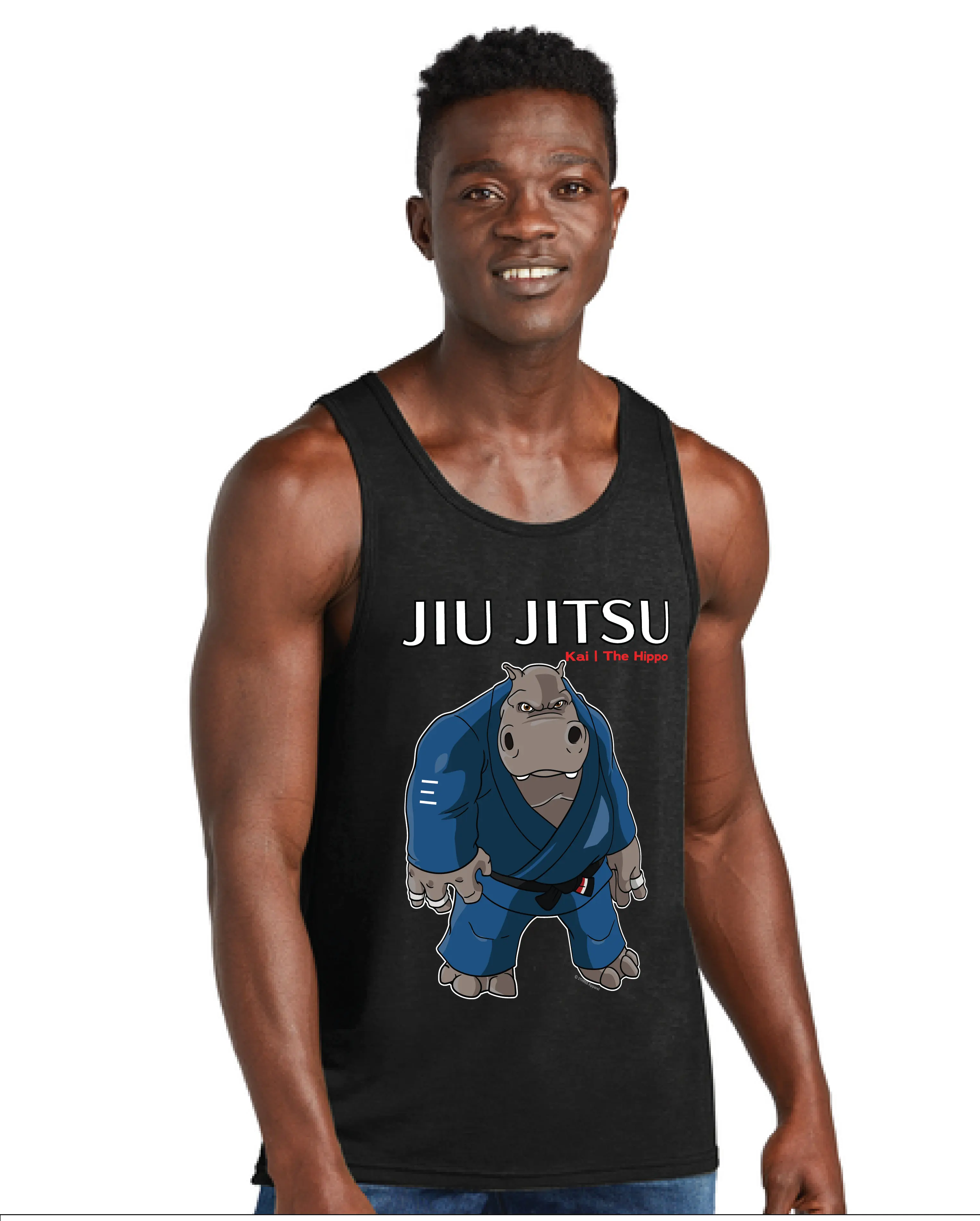 Kai the Hippo Jiu-Jitsu Tank Top – BJJ Animals Series Pressure Game Shirt 