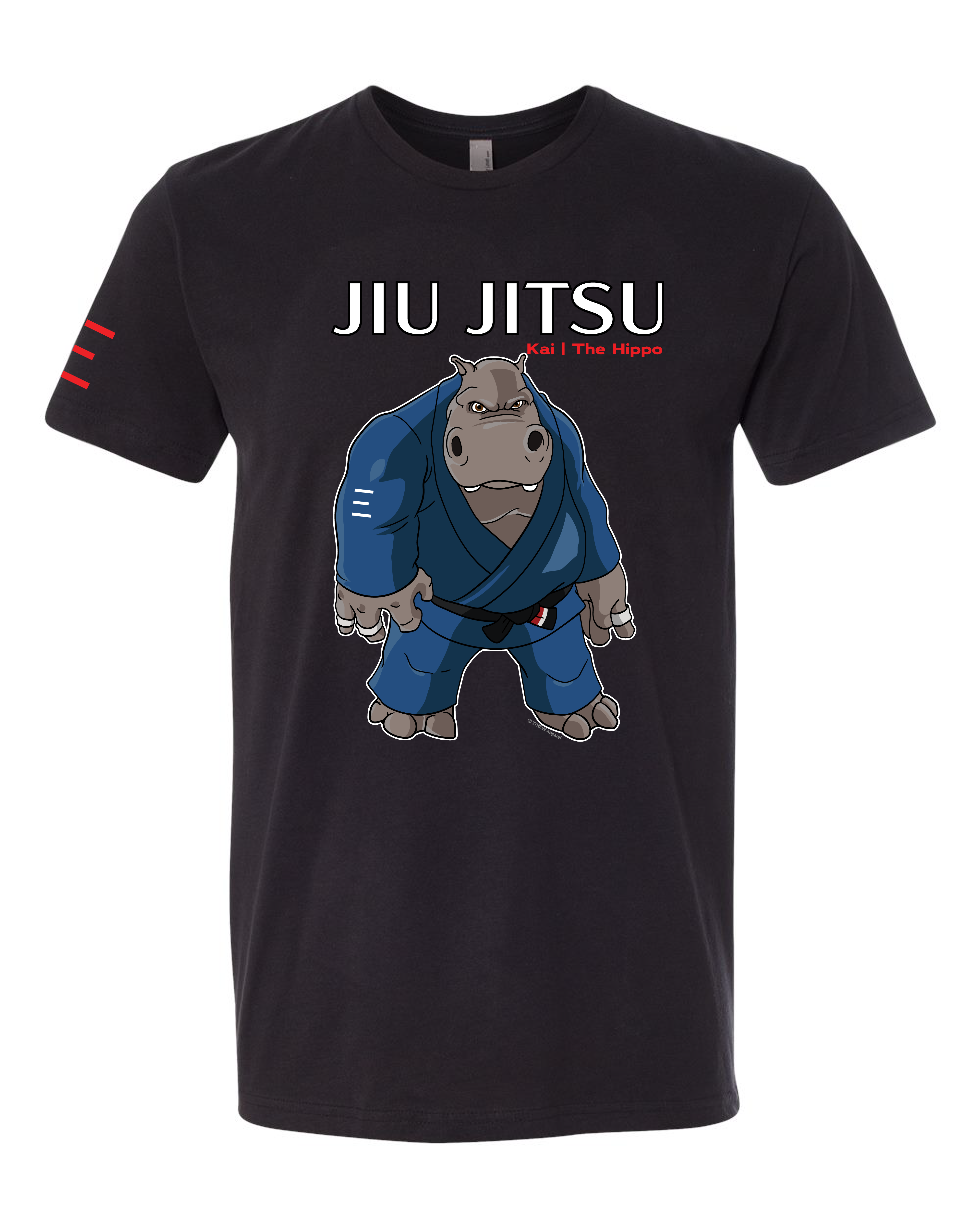 Kai the Unmovable Hippo – Adult BJJ Premium T-shirt