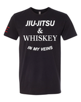 Jiu-Jitsu & Whiskey in My Veins - BJJ Funny Meme Premium T-Shirt