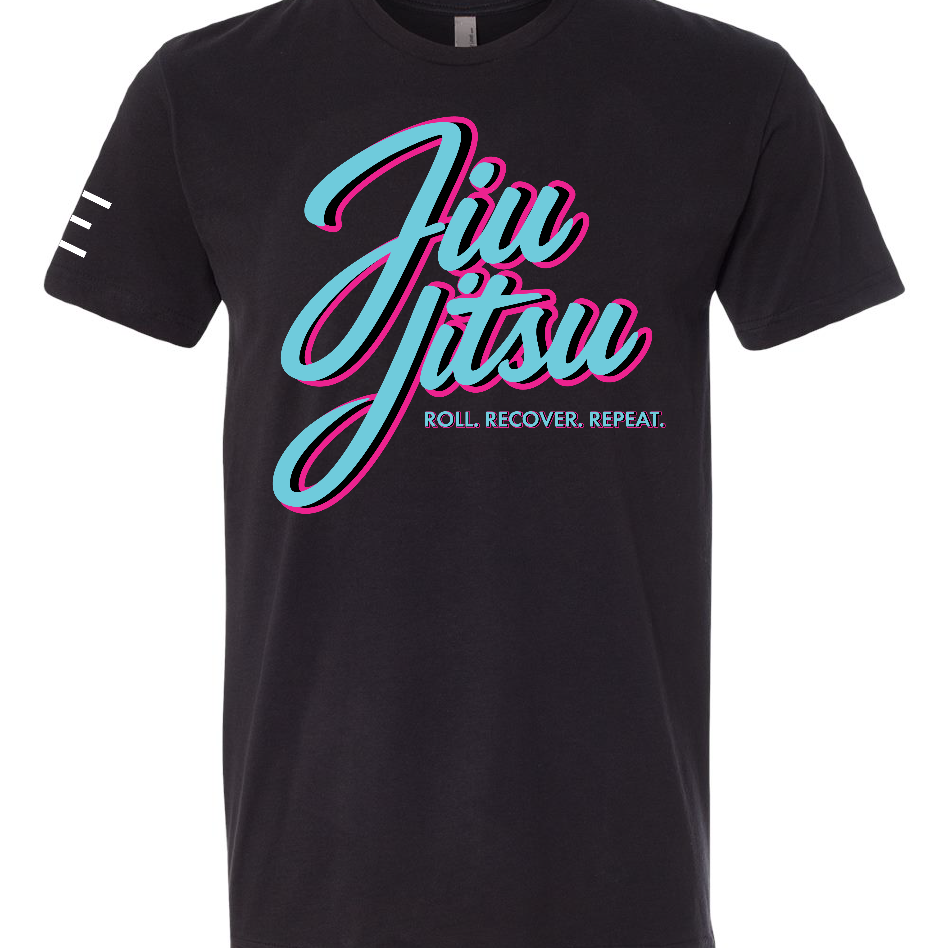 Roll Recover Repeat Jiu-Jitsu T-Shirt – Retro 80s Miami Style BJJ Shirt 