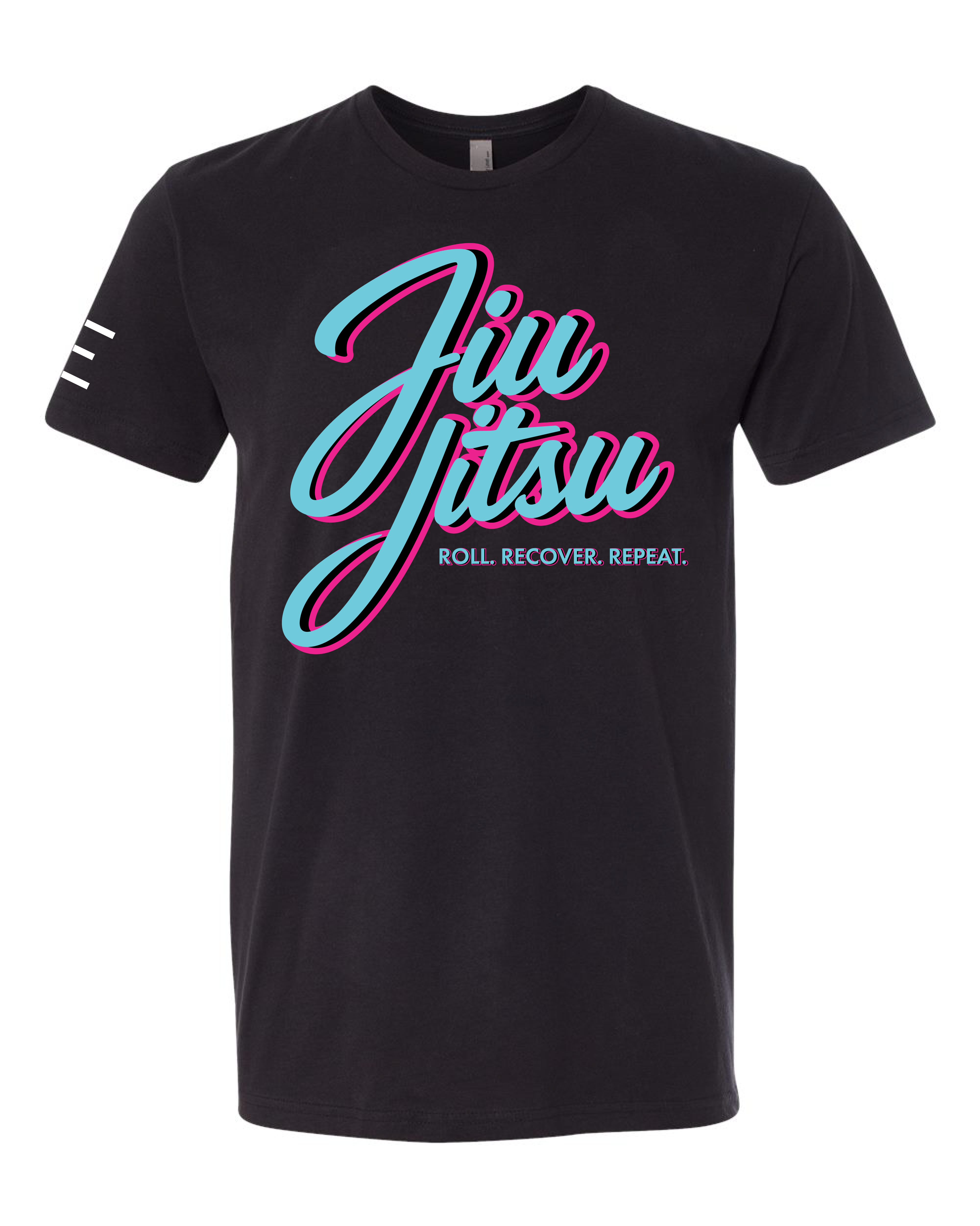 Roll Recover Repeat Jiu-Jitsu T-Shirt – Retro 80s Miami Style BJJ Shirt 