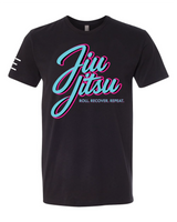 Roll Recover Repeat Jiu-Jitsu T-Shirt – Retro 80s Miami Style BJJ Shirt