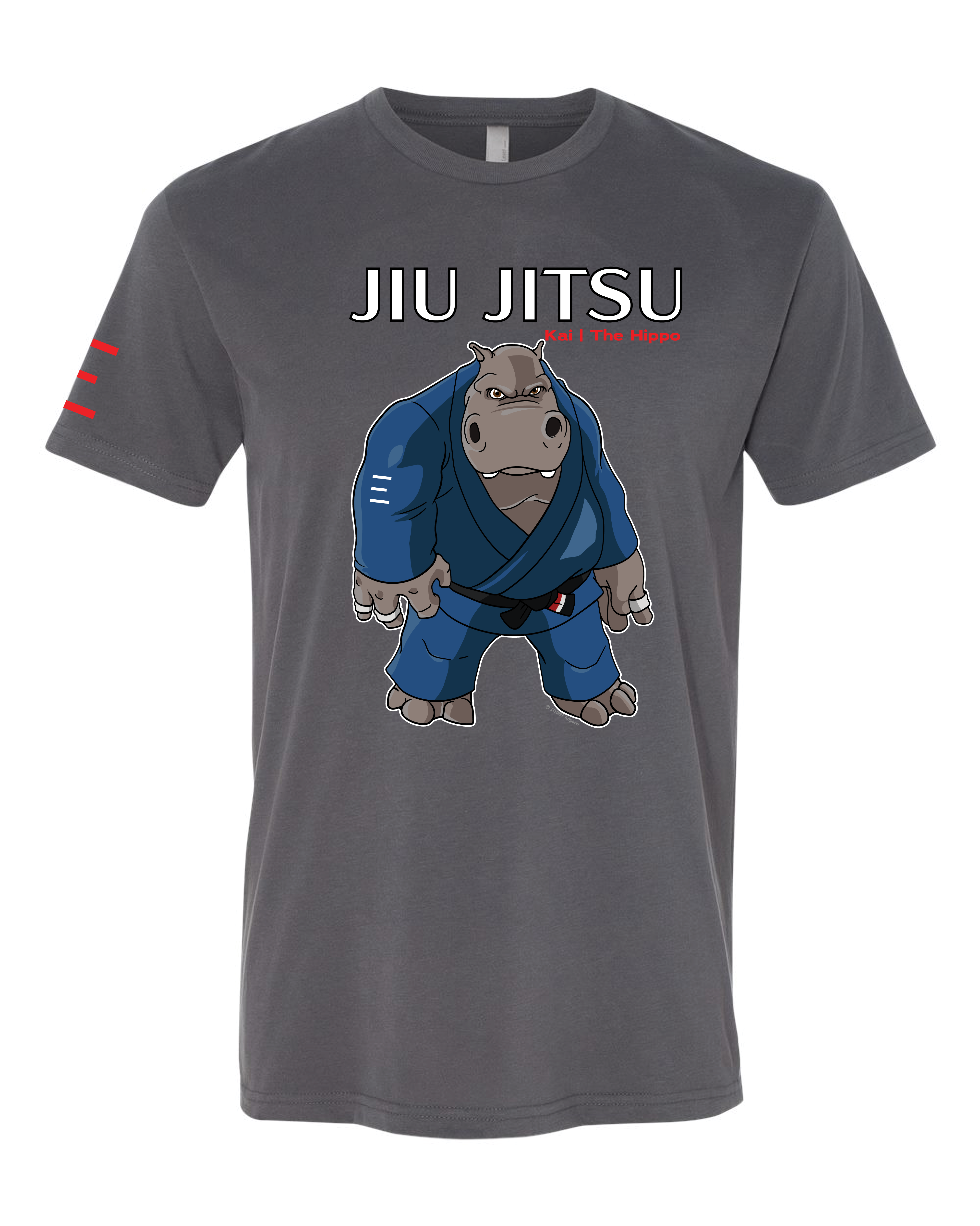 Kai the Unmovable Hippo – Adult BJJ Premium T-shirt