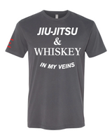 Jiu-Jitsu & Whiskey in My Veins - BJJ Funny Meme Premium T-Shirt
