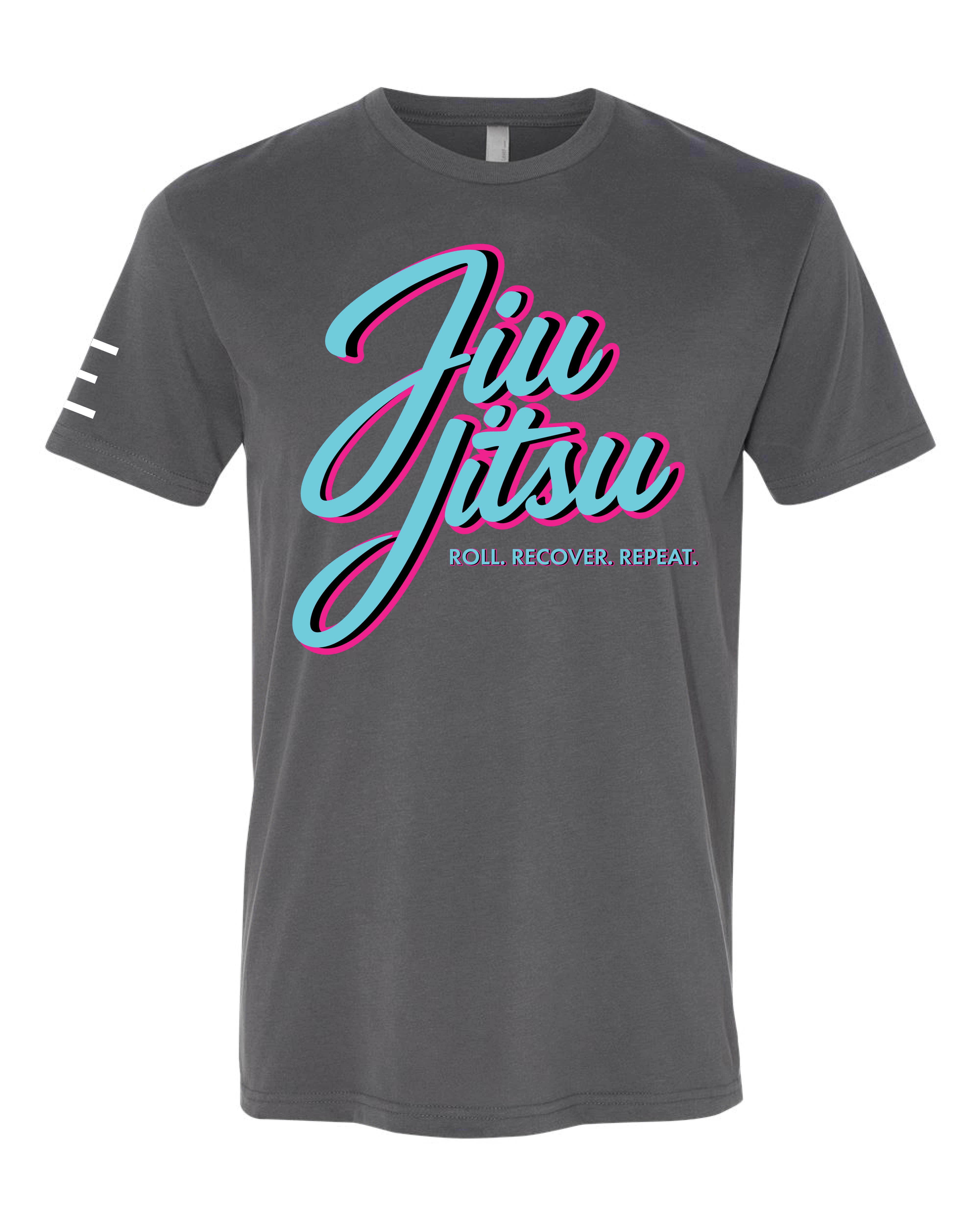 Roll Recover Repeat Jiu-Jitsu T-Shirt – Retro 80s Miami Style BJJ Shirt 