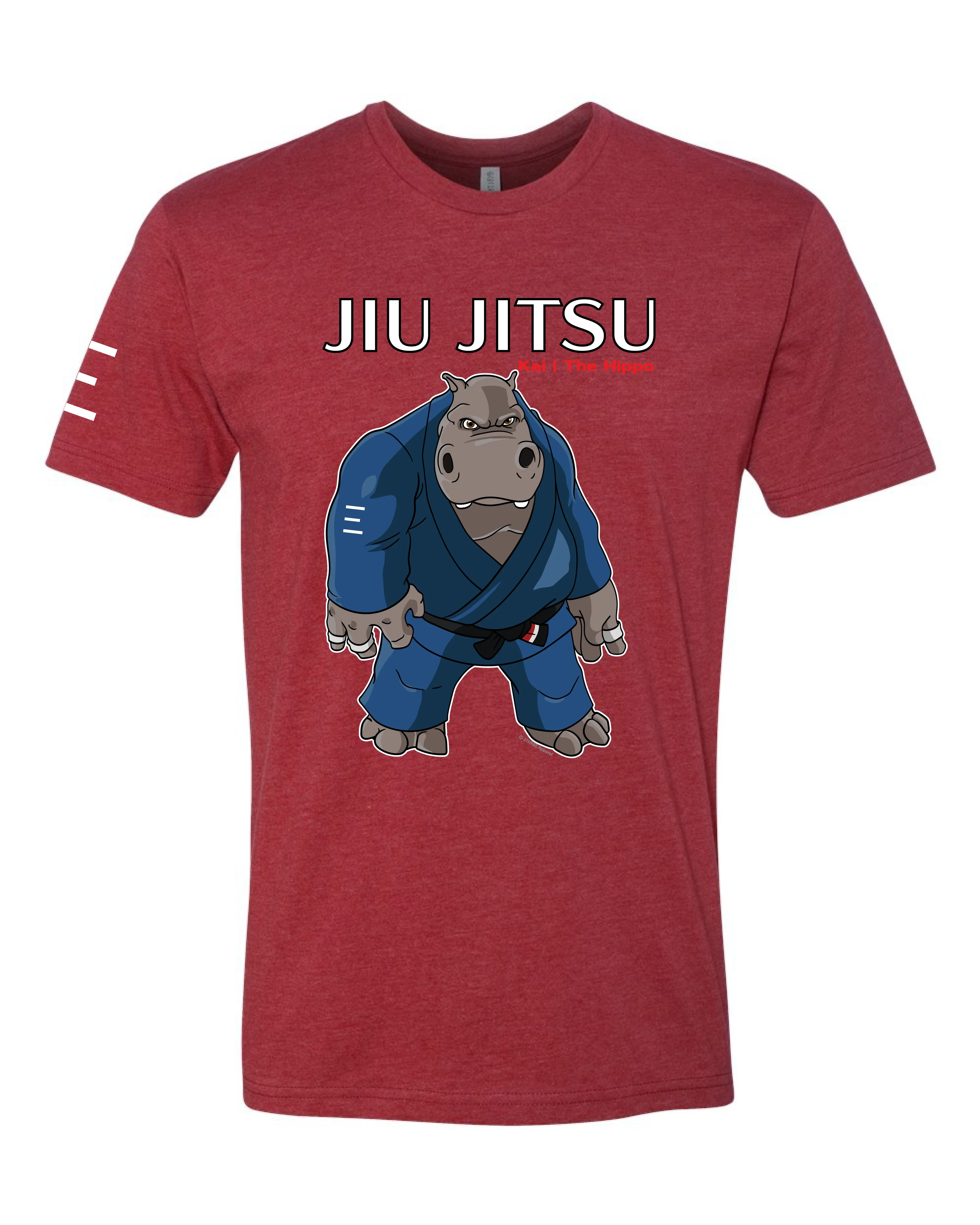 Kai the Unmovable Hippo – Adult BJJ Premium T-shirt 