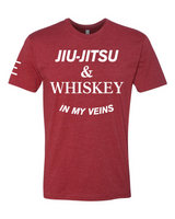 Jiu-Jitsu & Whiskey in My Veins - BJJ Funny Meme Premium T-Shirt