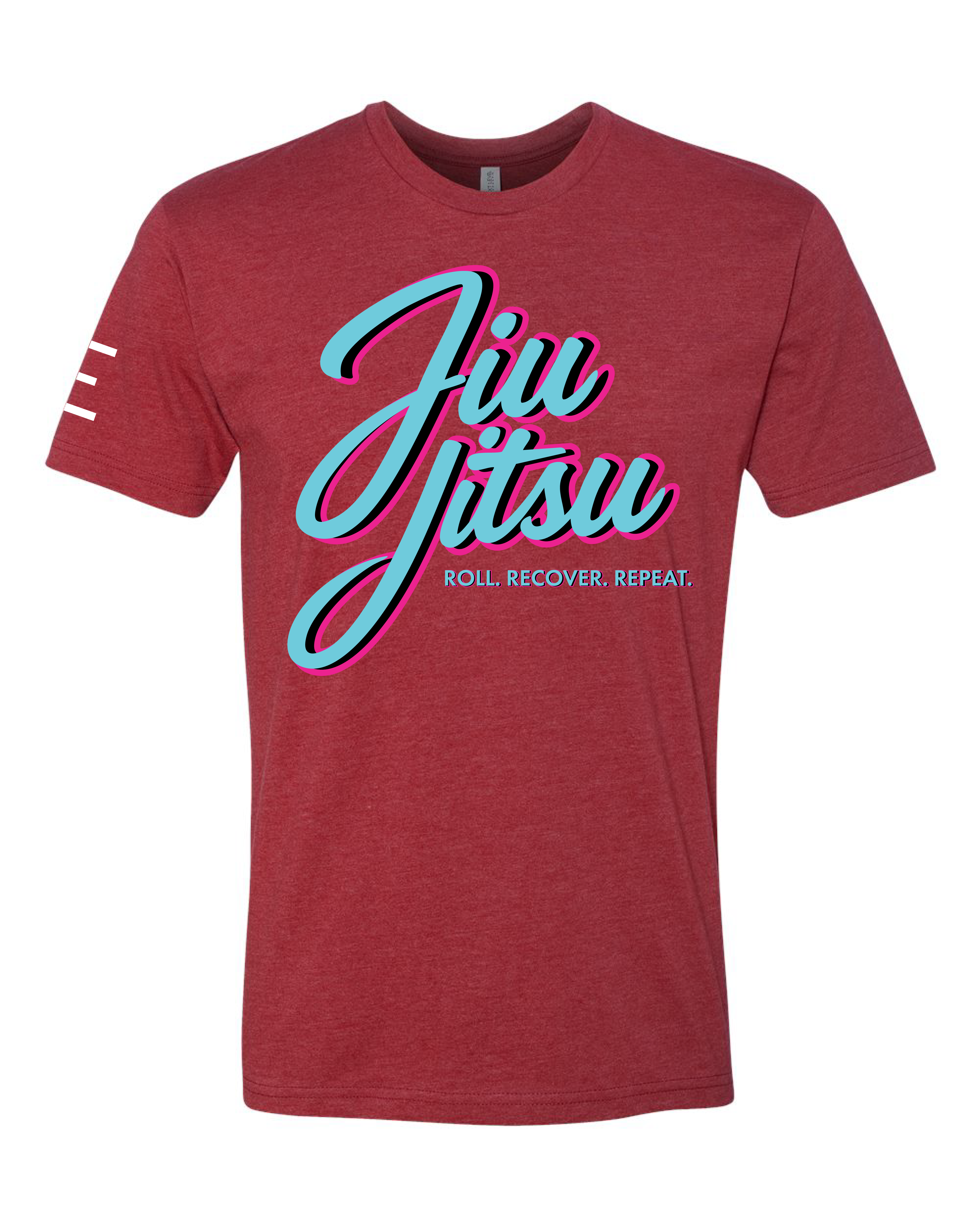 Roll Recover Repeat Jiu-Jitsu T-Shirt – Retro 80s Miami Style BJJ Shirt 