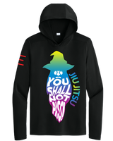 You Shall Not Pass! TRIPPY Gradient Wizard Jiu-Jitsu Long Sleeve Hooded Shirt, Moisture Wicking & UPF 50+ Protection