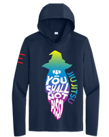 You Shall Not Pass! TRIPPY Gradient Wizard Jiu-Jitsu Long Sleeve Hooded Shirt, Moisture Wicking & UPF 50+ Protection
