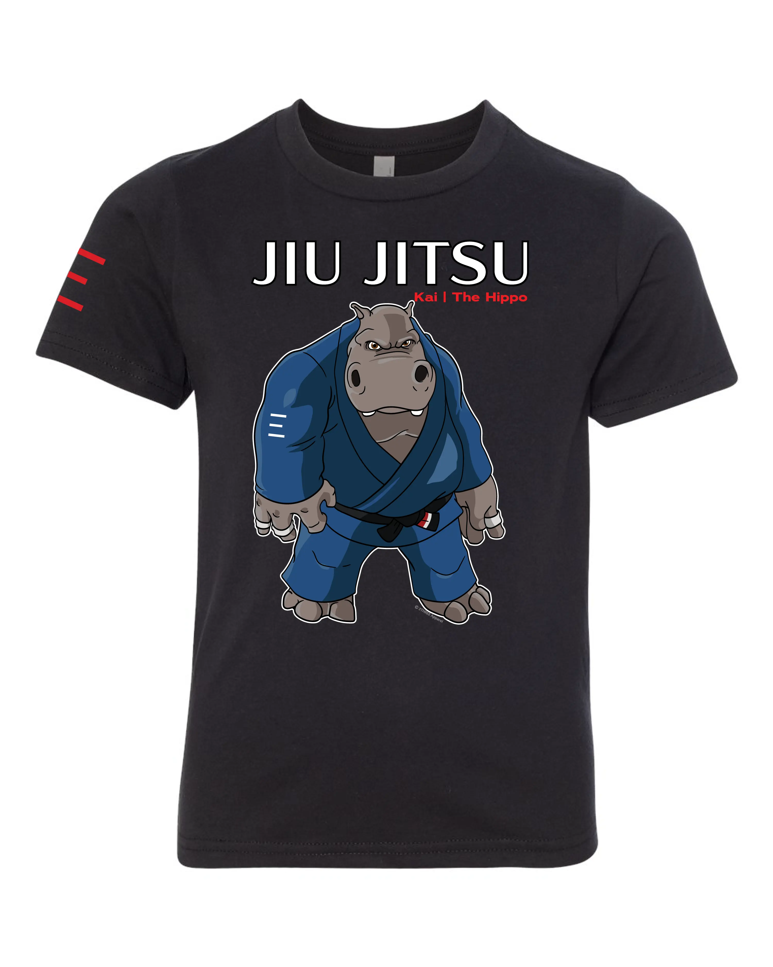 Youth - Kai the Hippo - BJJ T-Shirt - Premium Super soft T-Shirt 