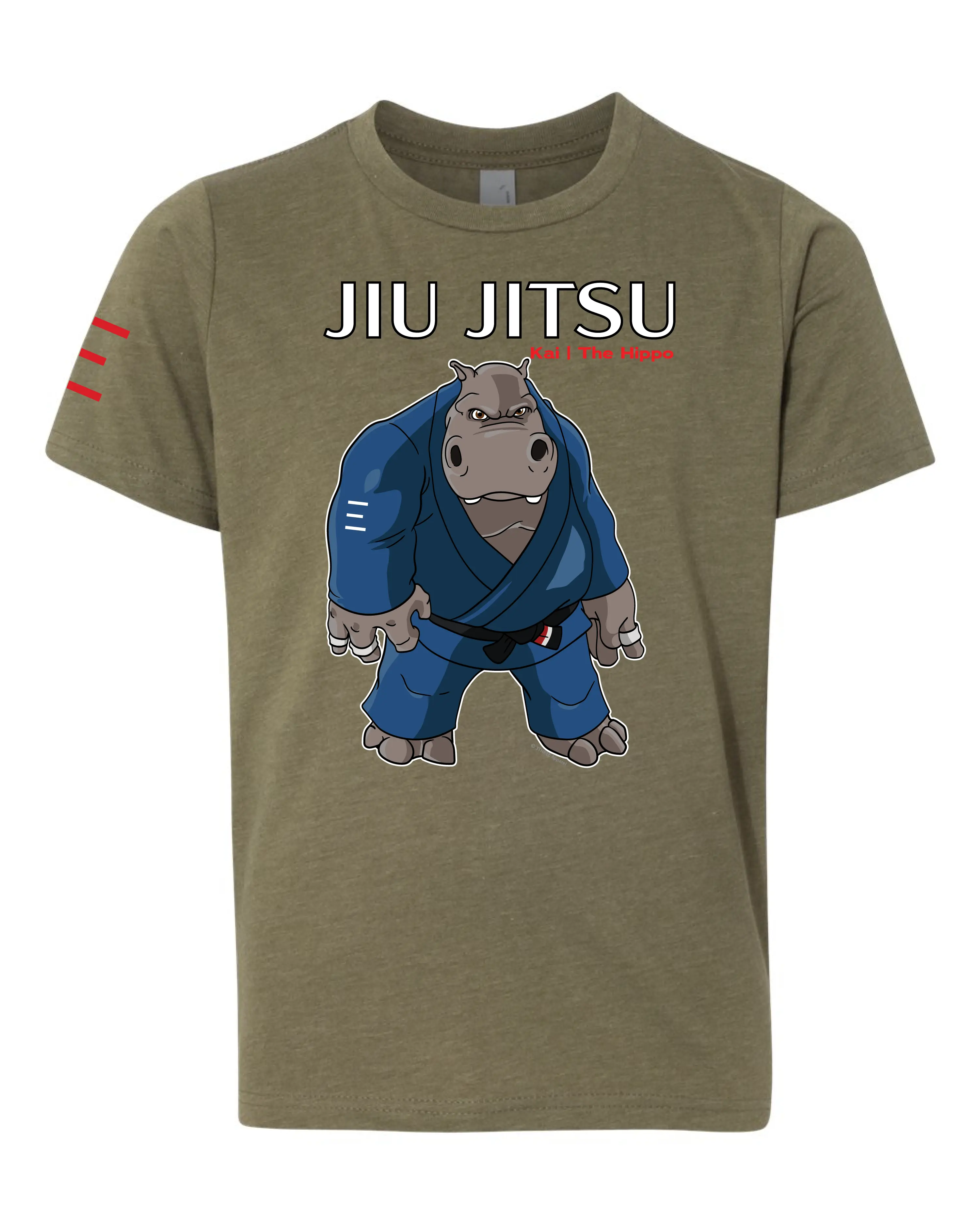 Youth - Kai the Hippo - BJJ T-Shirt - Premium Super soft T-Shirt 