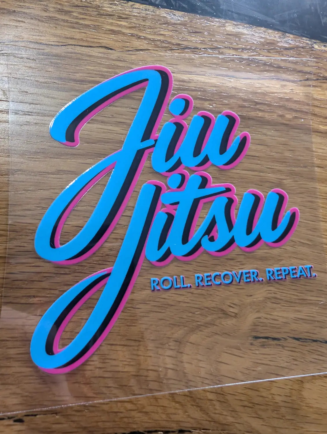 Jiu Jitsu Roll. Recover. Repeat. Sticker | Retro Miami Style