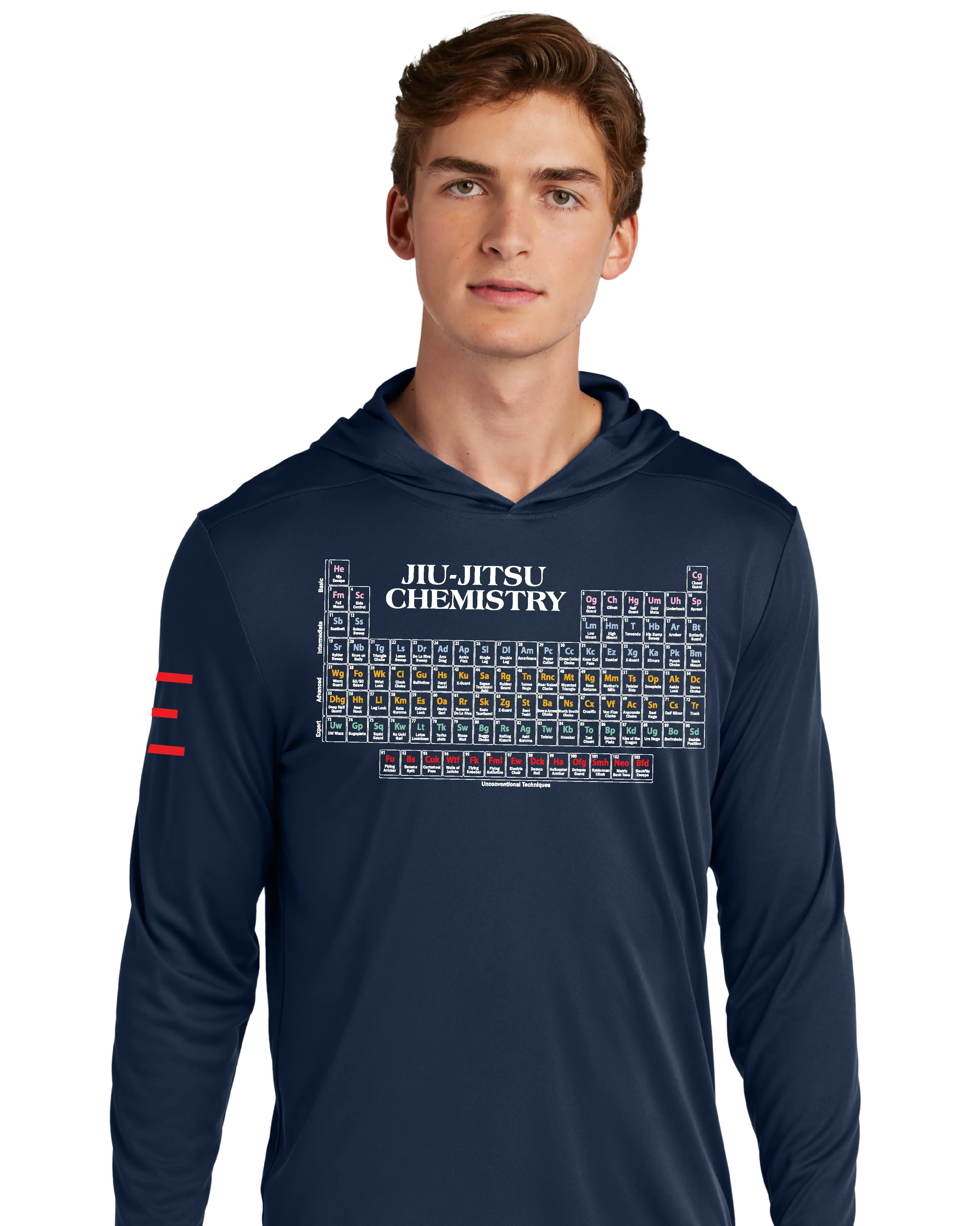 Jiu-Jitsu Chemistry - Long Sleeve Hooded Shirt, Moisture Wicking & UPF 50+ Protection 
