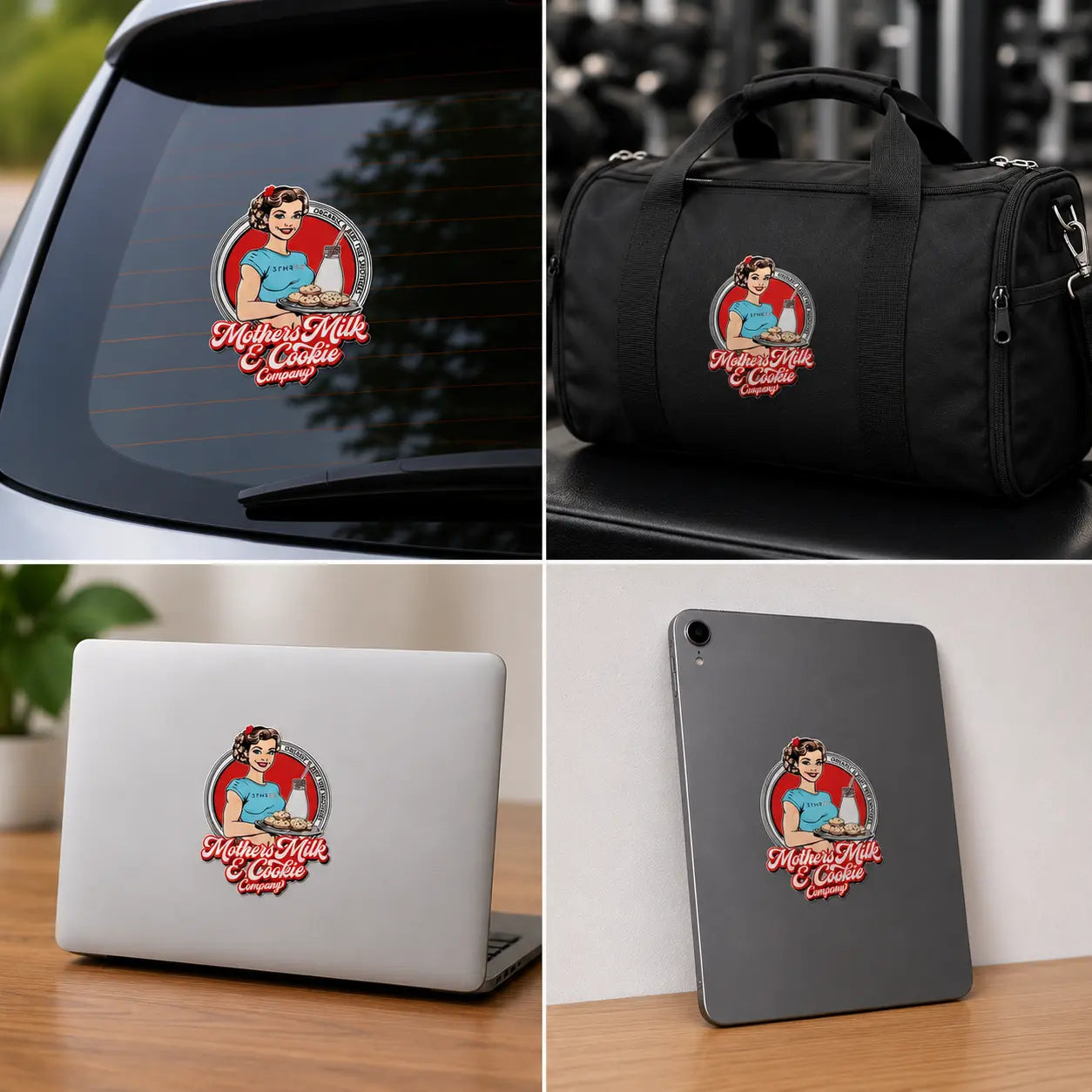 Mother’s Milk & Cookies Retro Funny Sticker | Waterproof UV 3D Sticker