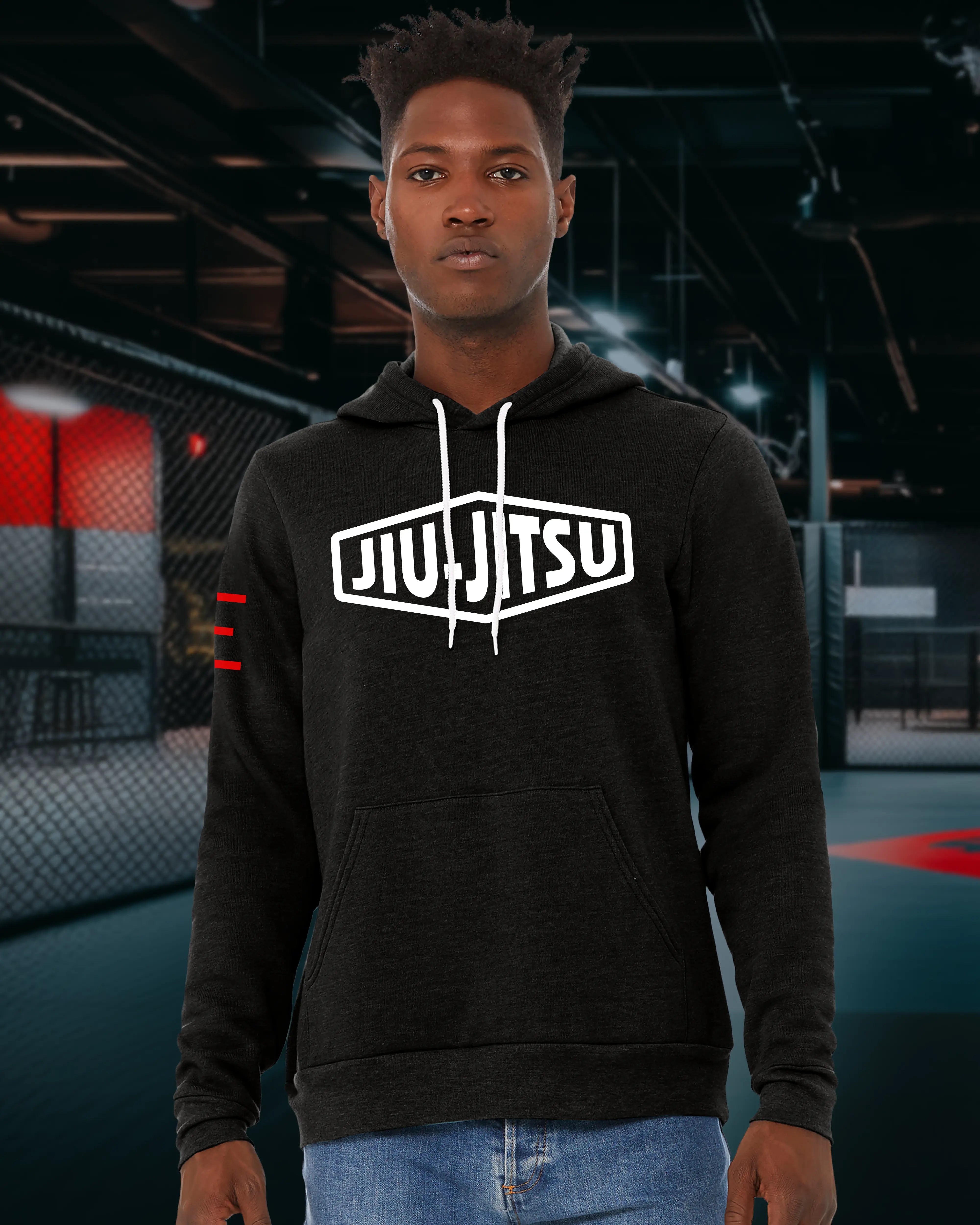 Vintage Jiu-Jitsu Logo Fleece Lightweight Hoodie – Classic BJJ Streetwear 