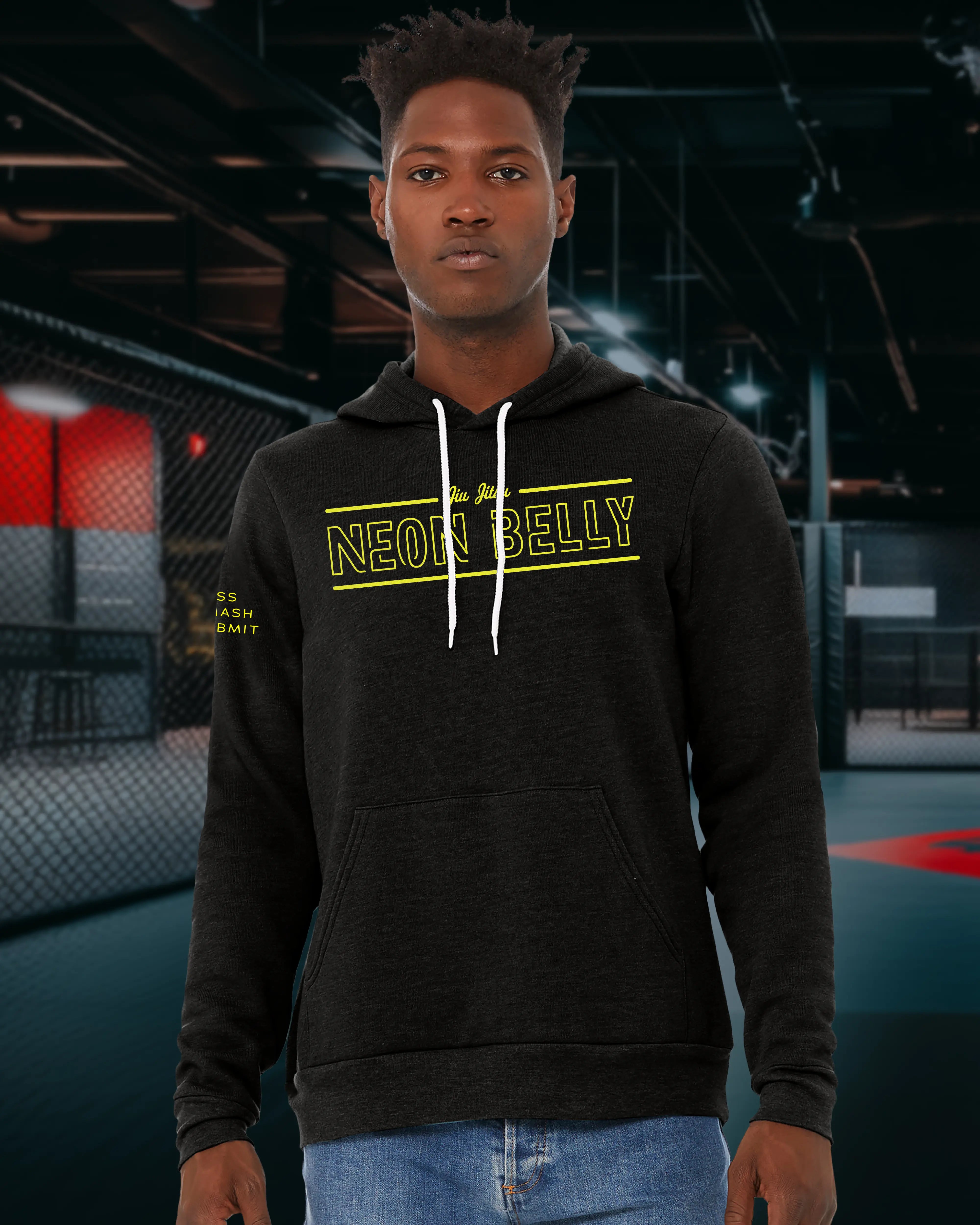 Neon Belly V2 Fleece Lightweight Hoodie – Premium BJJ Streetwear for Grapplers 