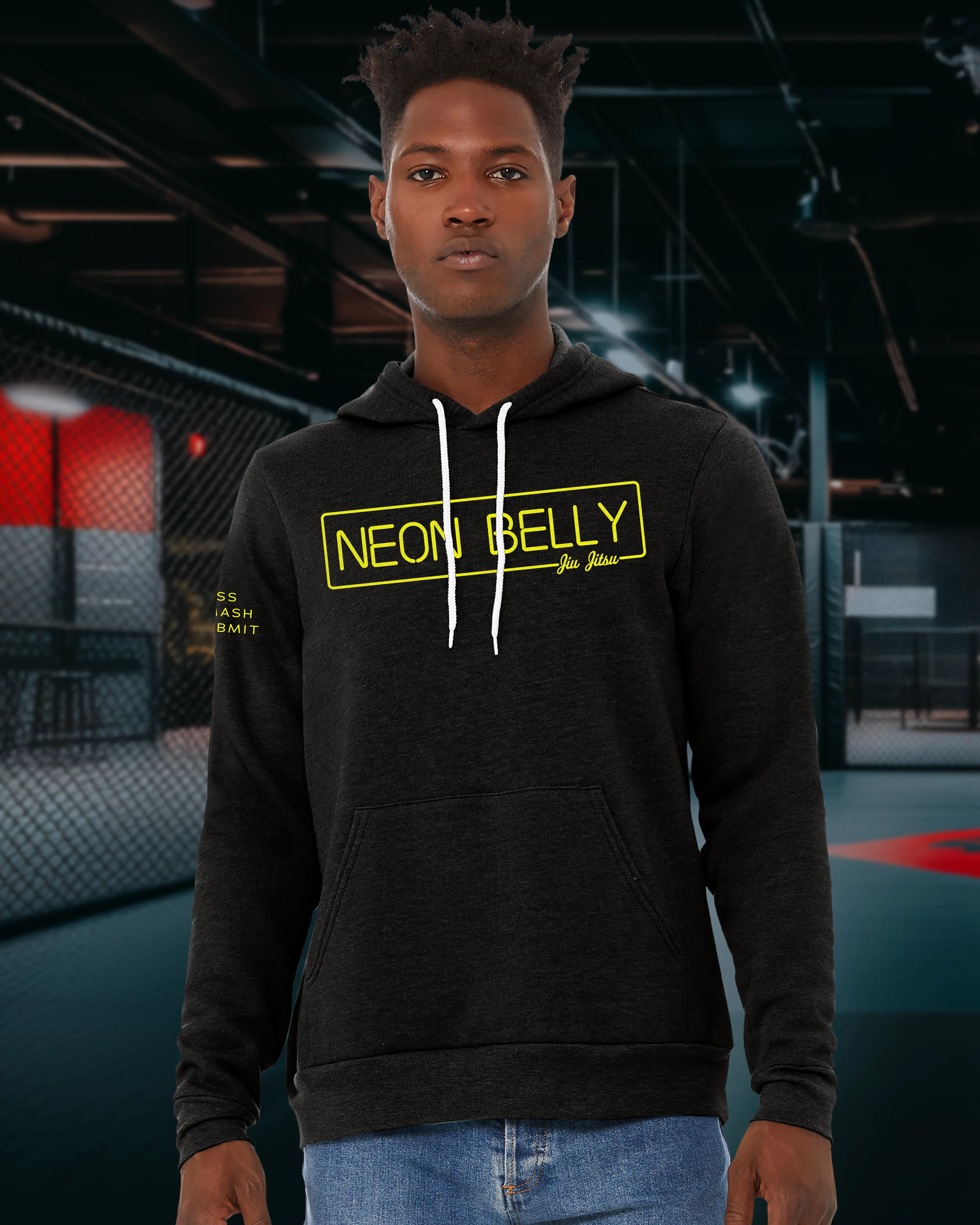 Neon Belly Fleece Lightweight Hoodie – Durable & Stylish BJJ Streetwear 