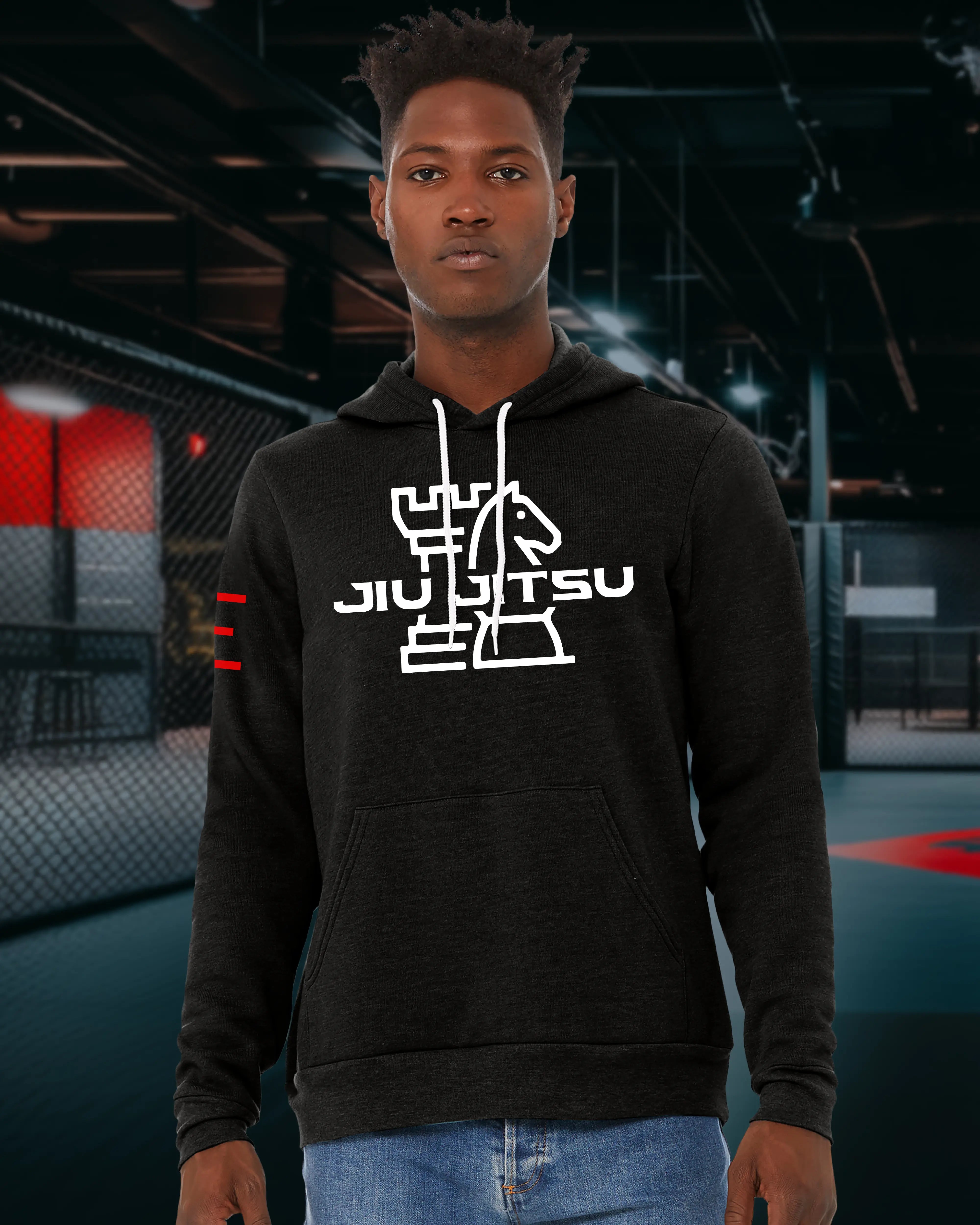 Jiu-Jitsu Chess Fleece Lightweight Hoodie – Strategic BJJ Streetwear for Thinkers & Grapplers 