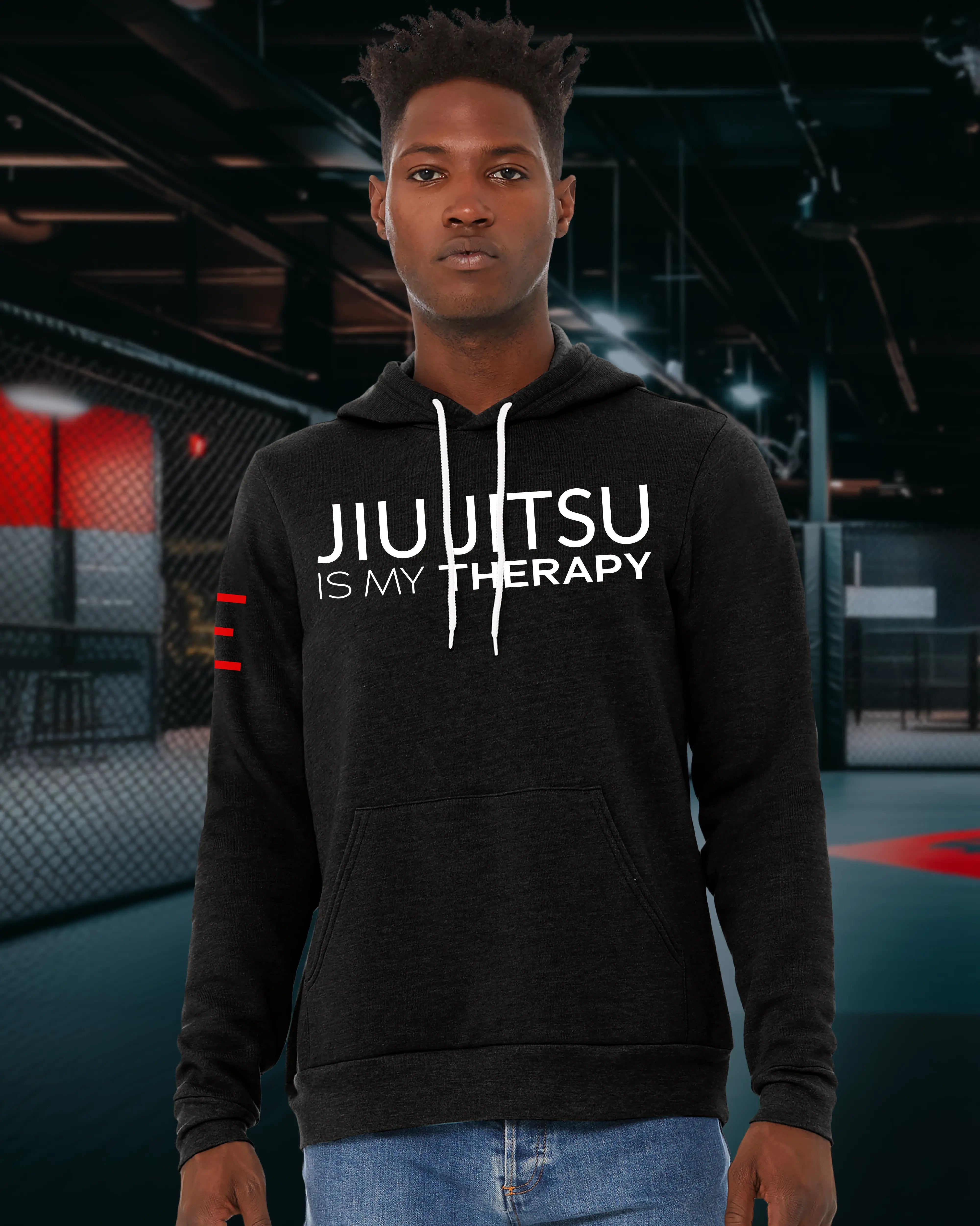 Jiu-Jitsu Is My Therapy Fleece Lightweight Hoodie – Comfort & Style for BJJ Practitioners 