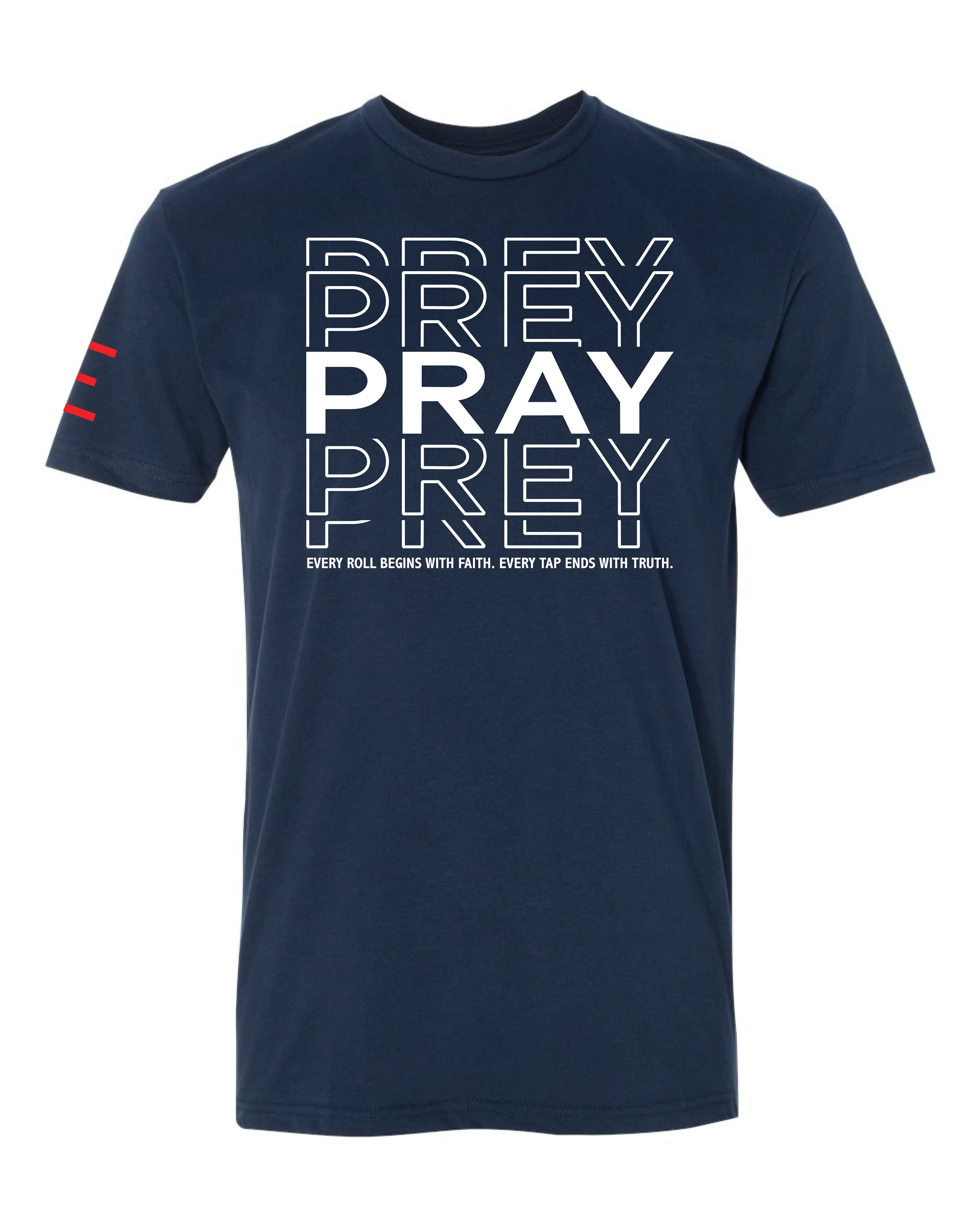 Pray vs Prey Jiu-Jitsu T-Shirt – Faith and Fight BJJ Grappling Shirt 