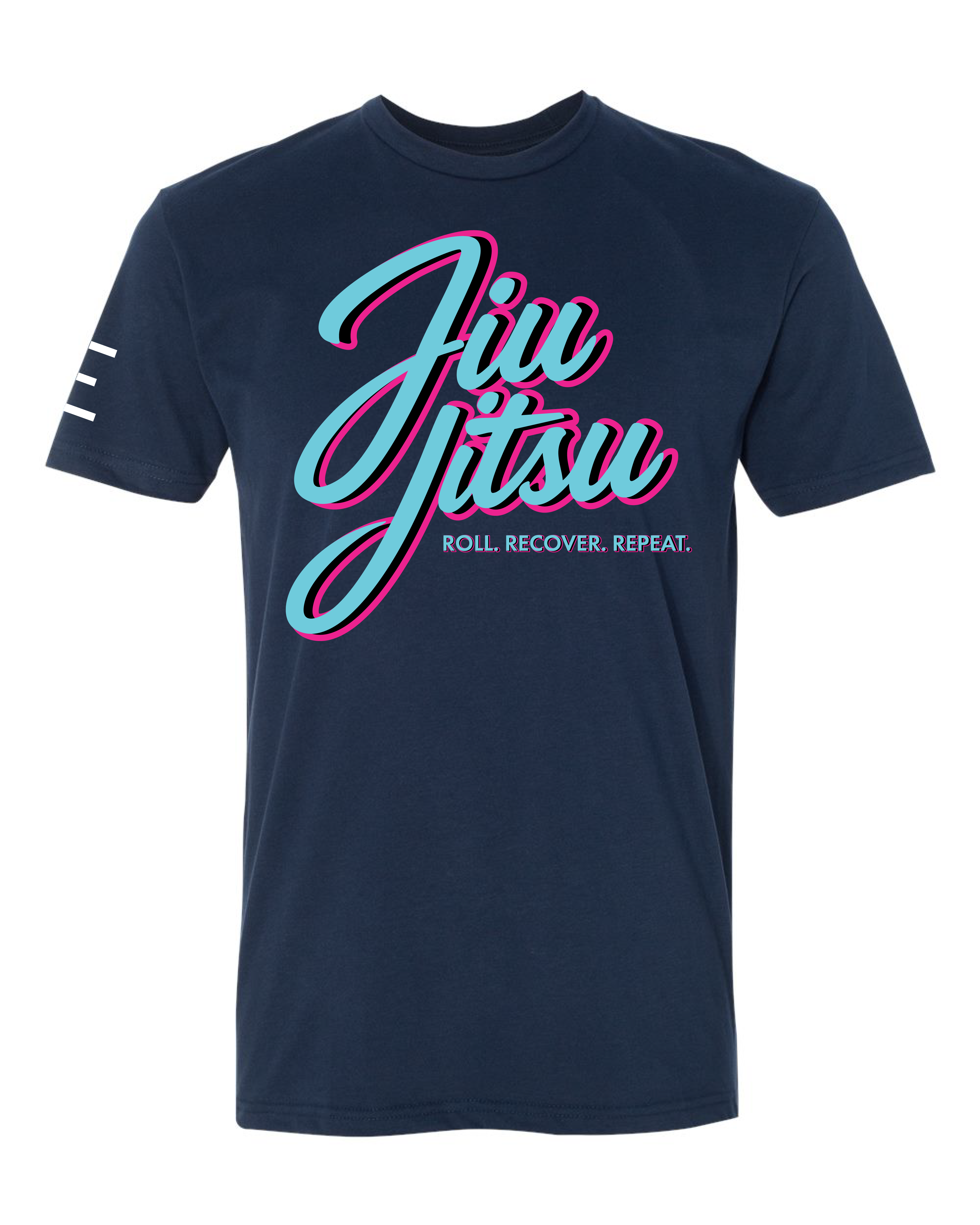 Roll Recover Repeat Jiu-Jitsu T-Shirt – Retro 80s Miami Style BJJ Shirt 