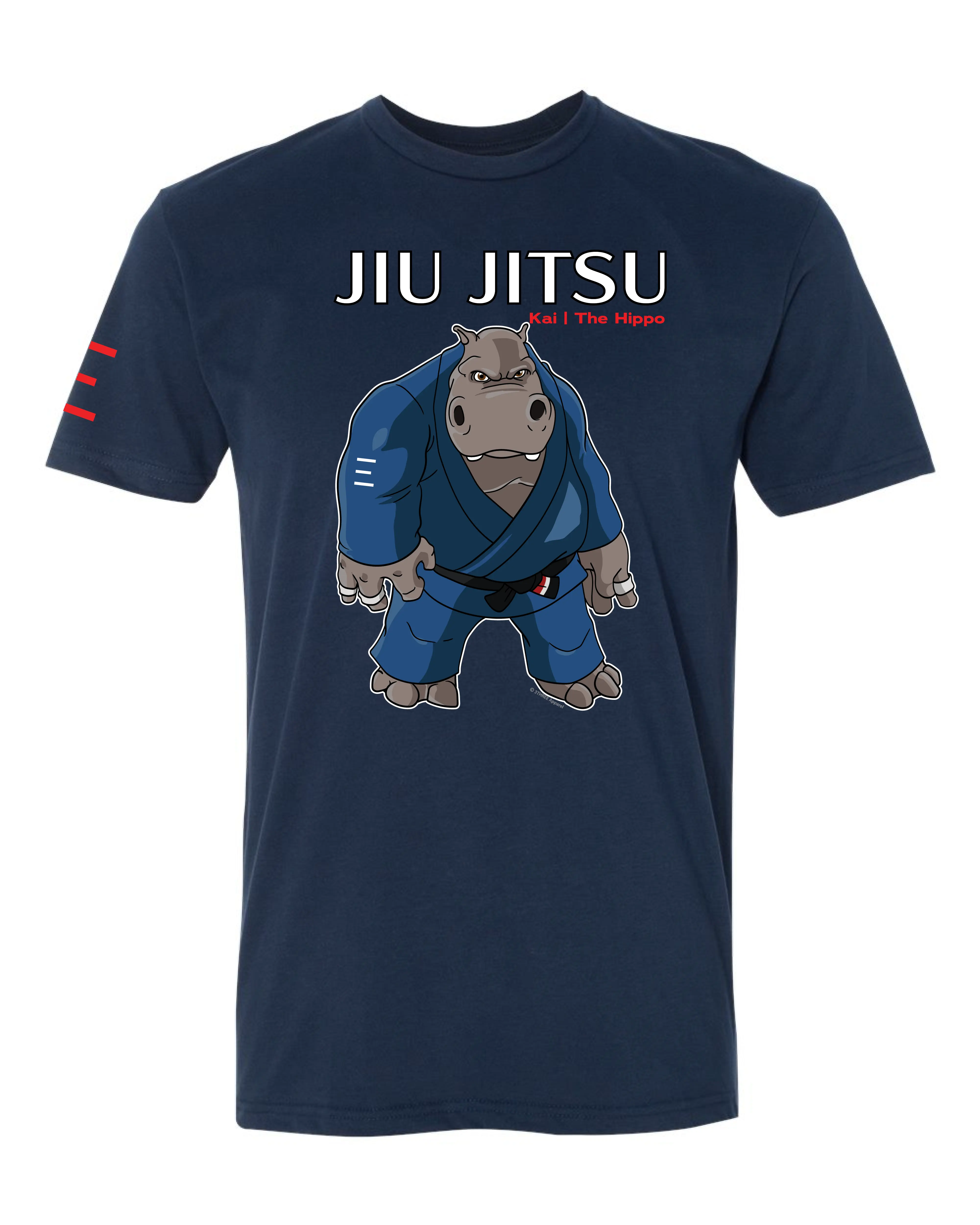 Kai the Unmovable Hippo – Adult BJJ Premium T-shirt 
