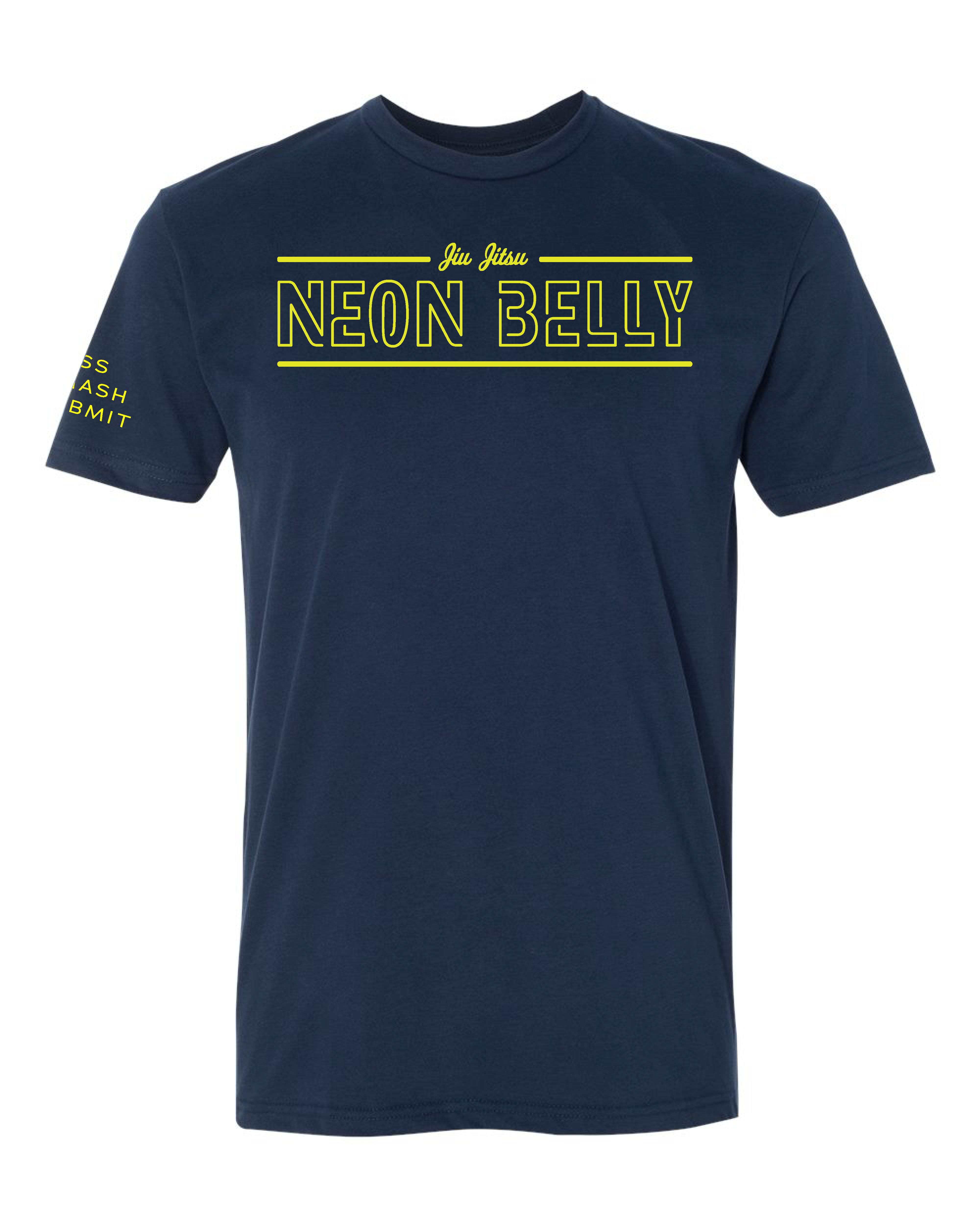 NEON BELLY V2 (Knee on Belly) Jiu-Jitsu Shirt - BJJ Funny Meme Premium T-Shirt - 3Three Apparel LLC.