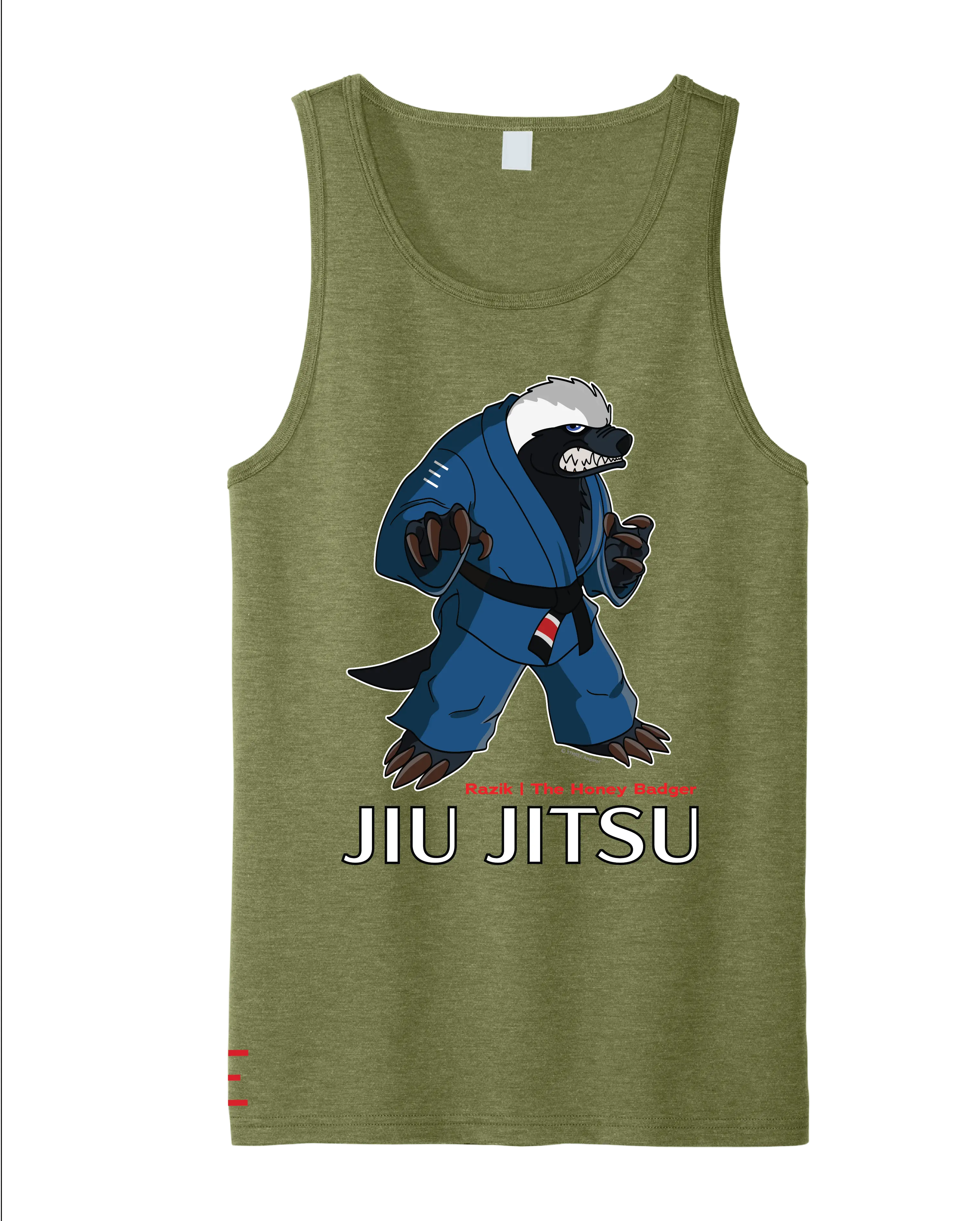 Razik the Honey Badger Jiu-Jitsu Tank Top – BJJ Animals Series Scrappy Grappler 
