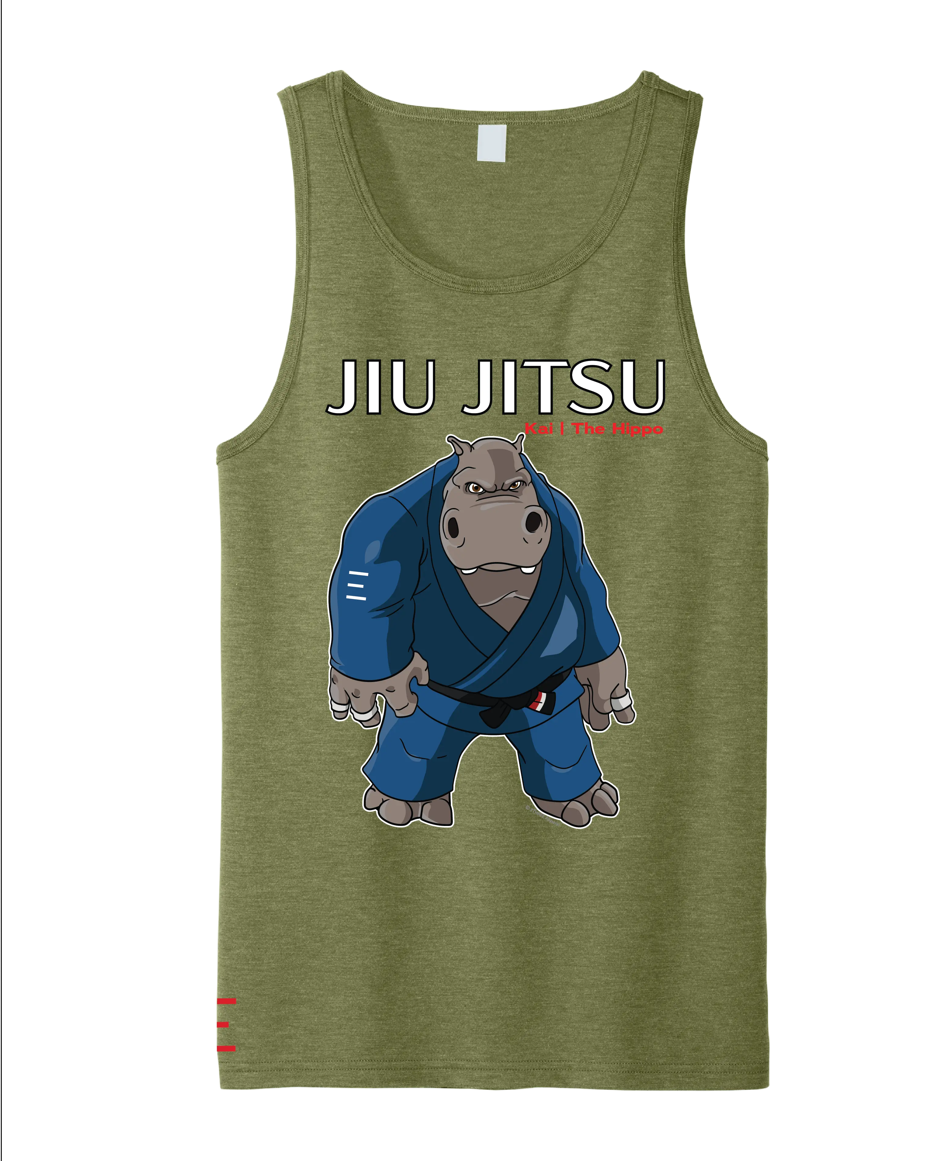 Kai the Hippo Jiu-Jitsu Tank Top – BJJ Animals Series Pressure Game Shirt 