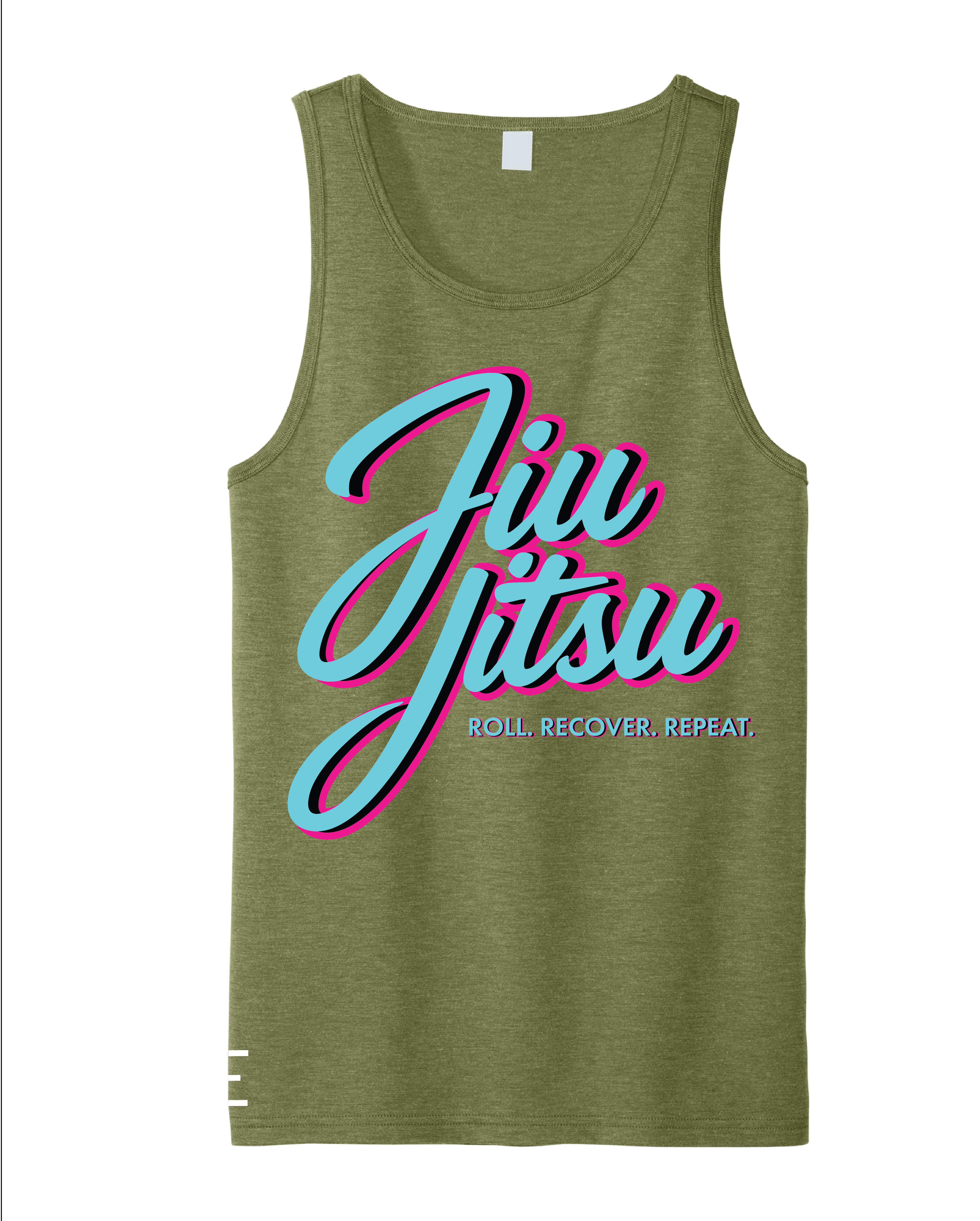 Roll Recover Repeat Jiu-Jitsu Tank Top – Retro 80s Miami Style BJJ Tank 