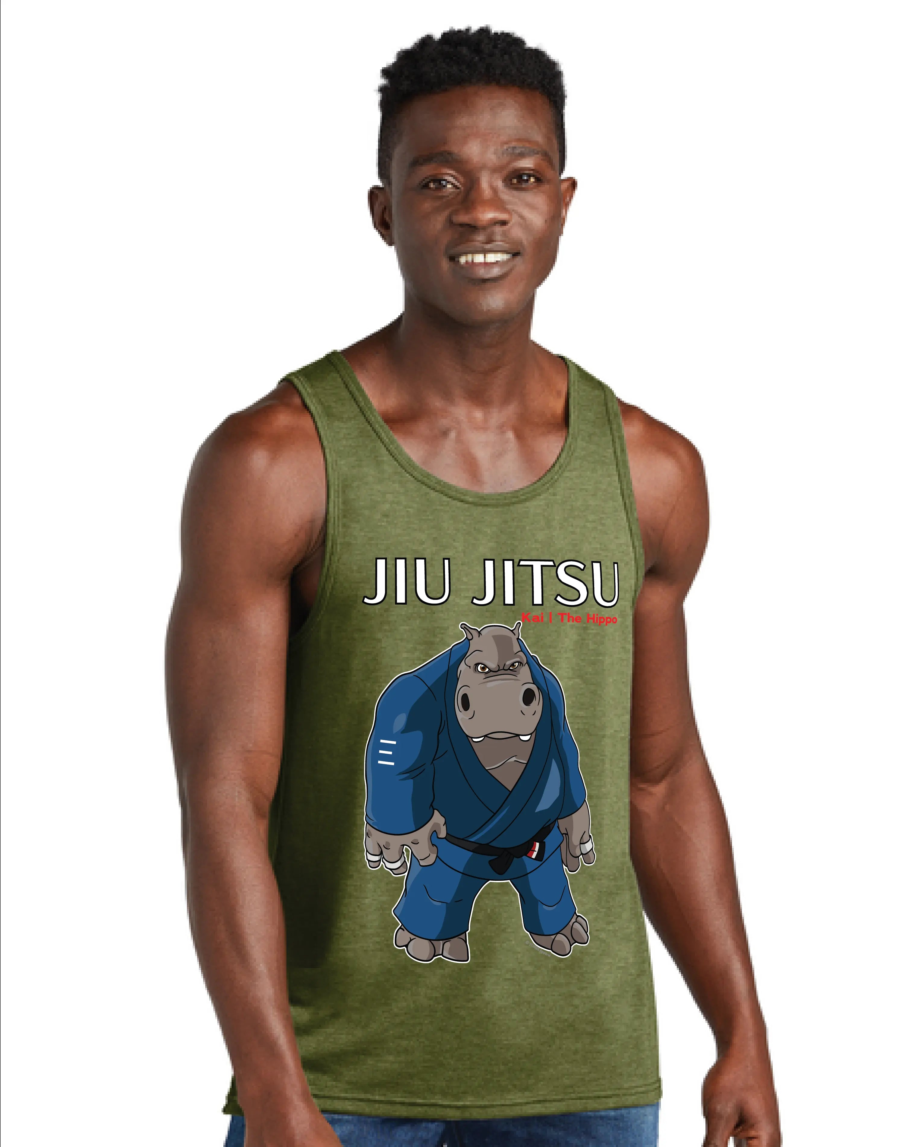 Kai the Hippo Jiu-Jitsu Tank Top – BJJ Animals Series Pressure Game Shirt 