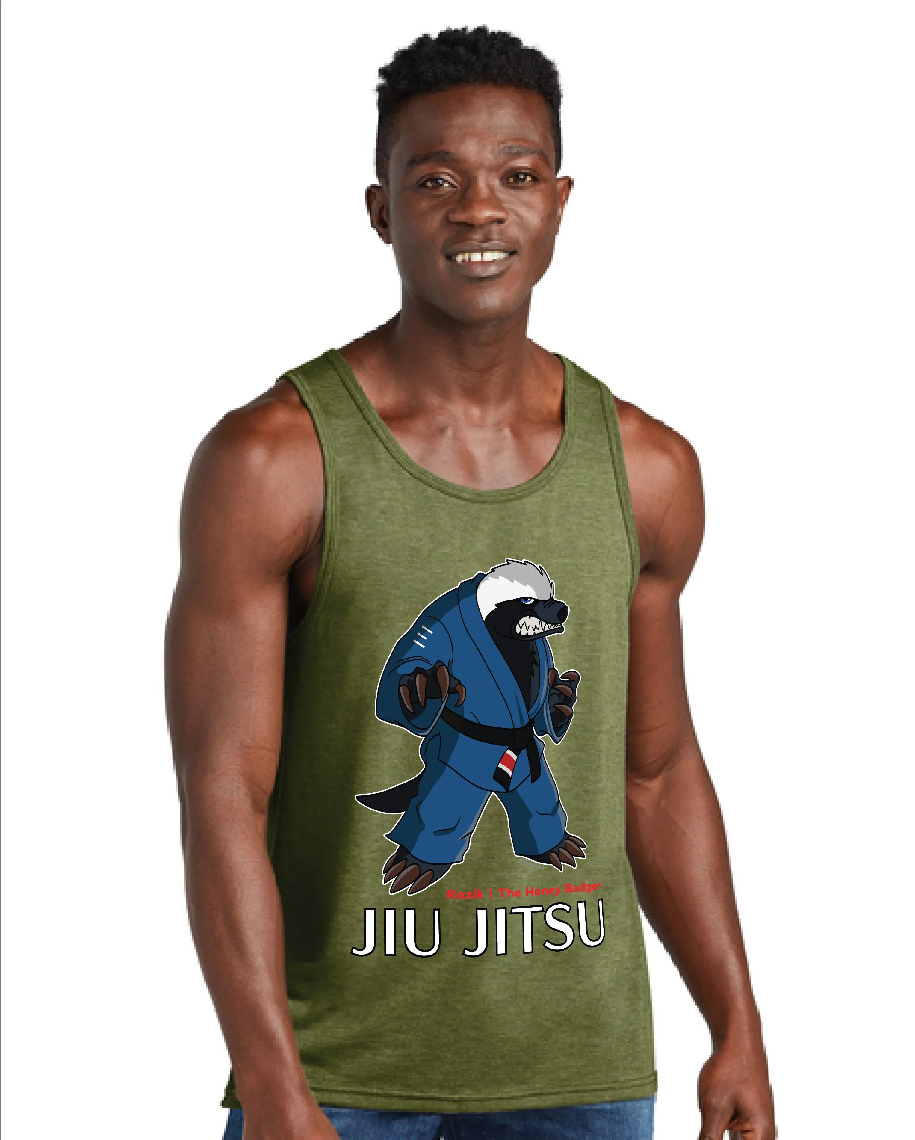 Razik the Honey Badger Jiu-Jitsu Tank Top – BJJ Animals Series Scrappy Grappler 