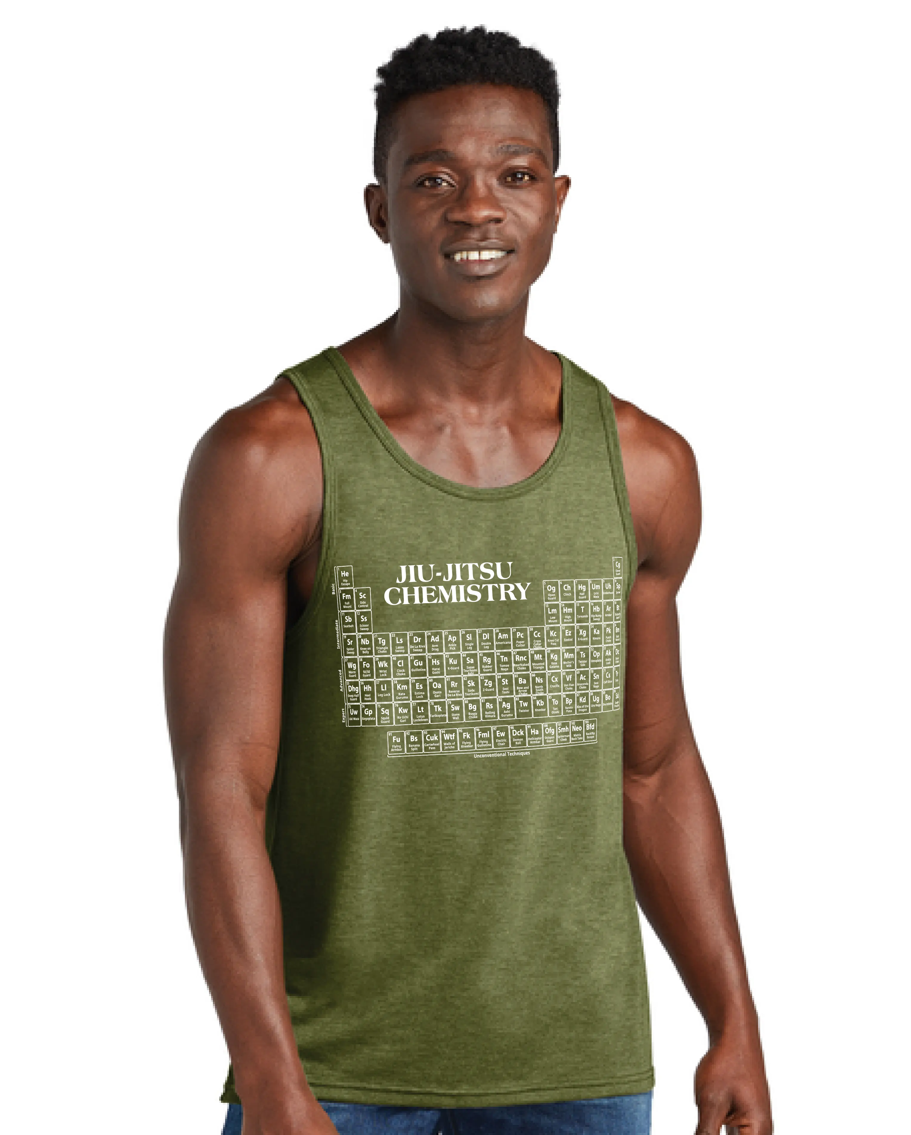 Jiu-Jitsu Chemistry Tank Top – BJJ Techniques & Periodic Table Shirt - 3Three Apparel LLC.