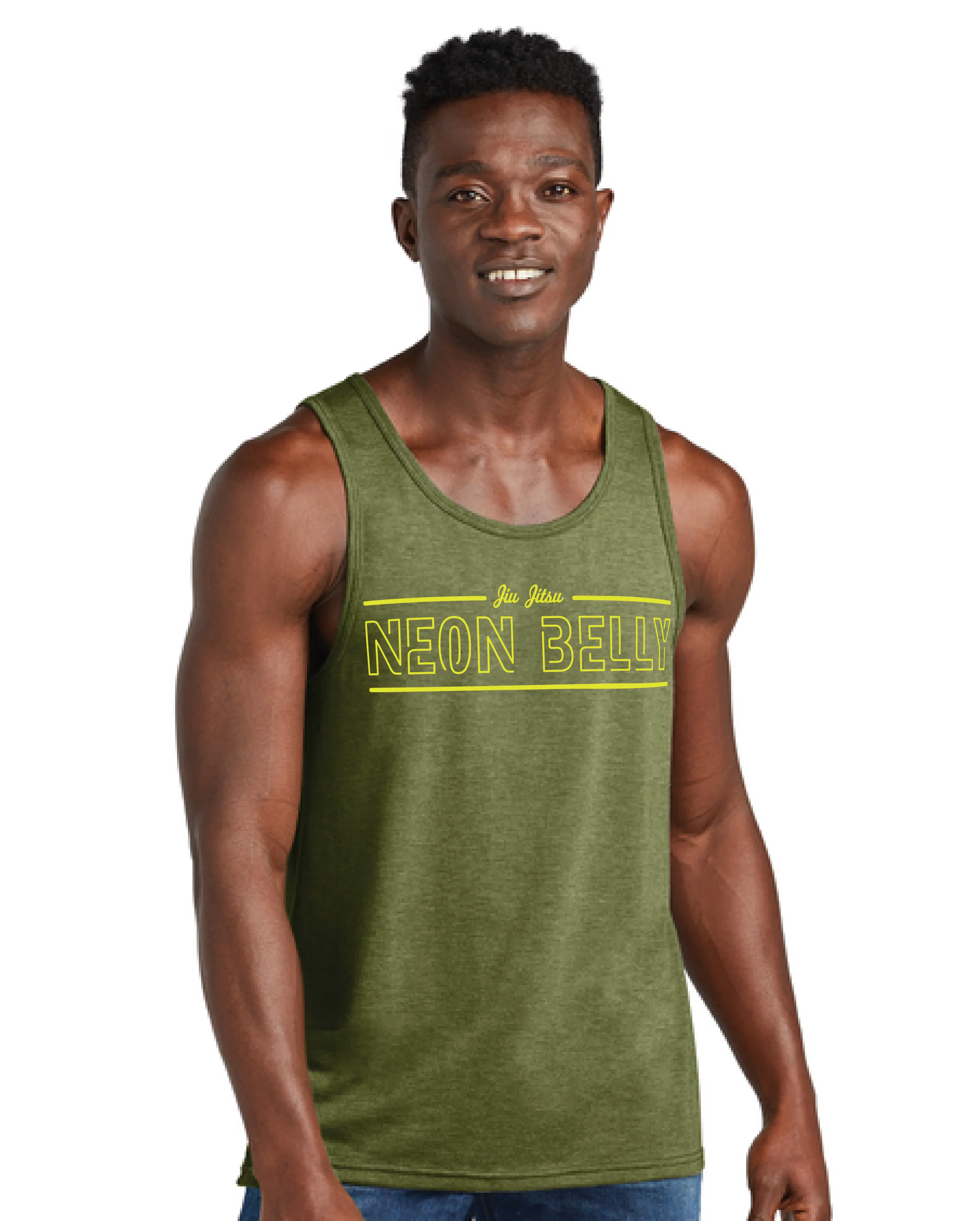Neon Belly Jiu-Jitsu Tank Top V2 – Vintage Fightwear BJJ Pressure Shirt - 3Three Apparel LLC.