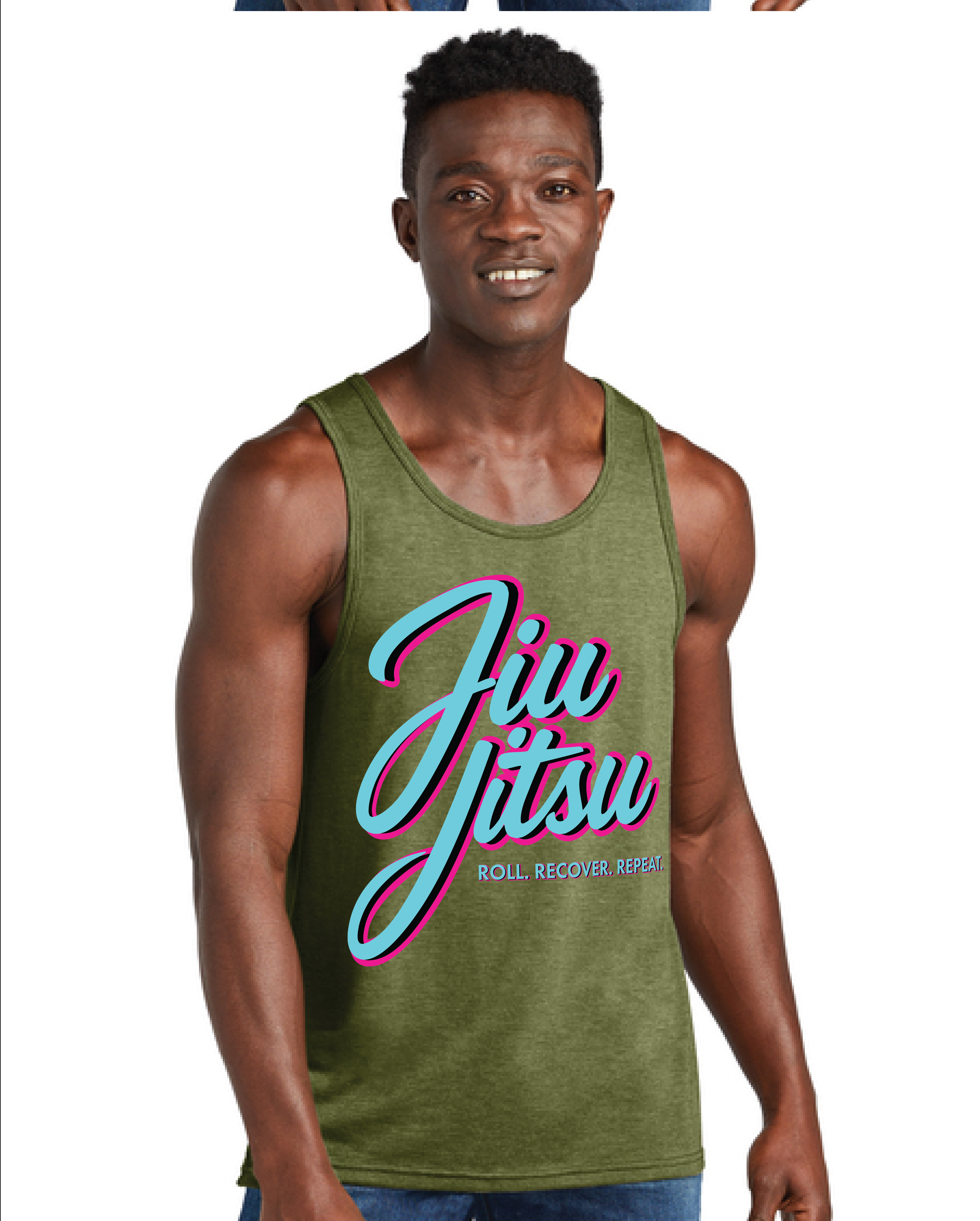 Roll Recover Repeat Jiu-Jitsu Tank Top – Retro 80s Miami Style BJJ Tank 
