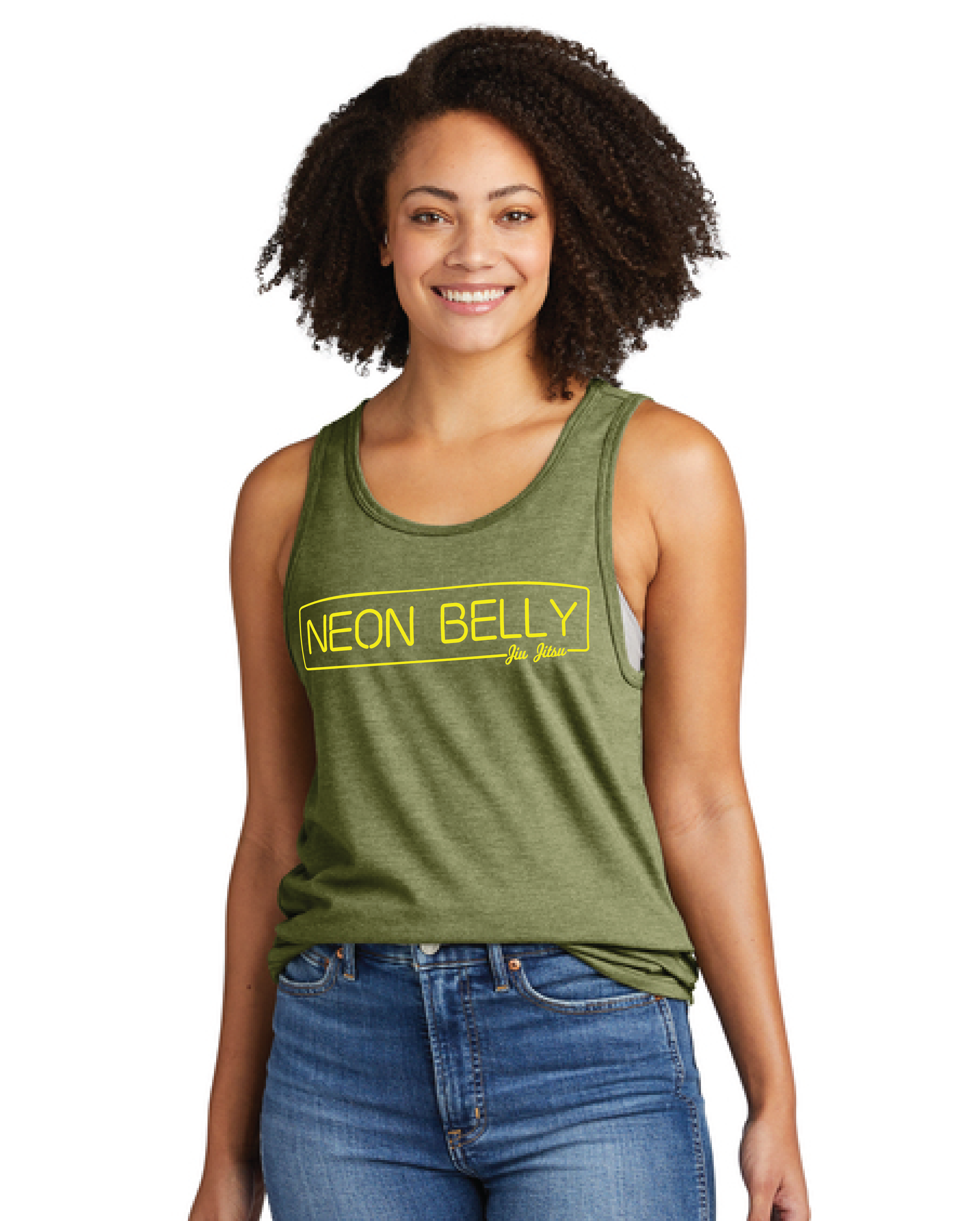 Neon Belly Jiu-Jitsu Tank Top – Retro Funny BJJ Pressure Shirt