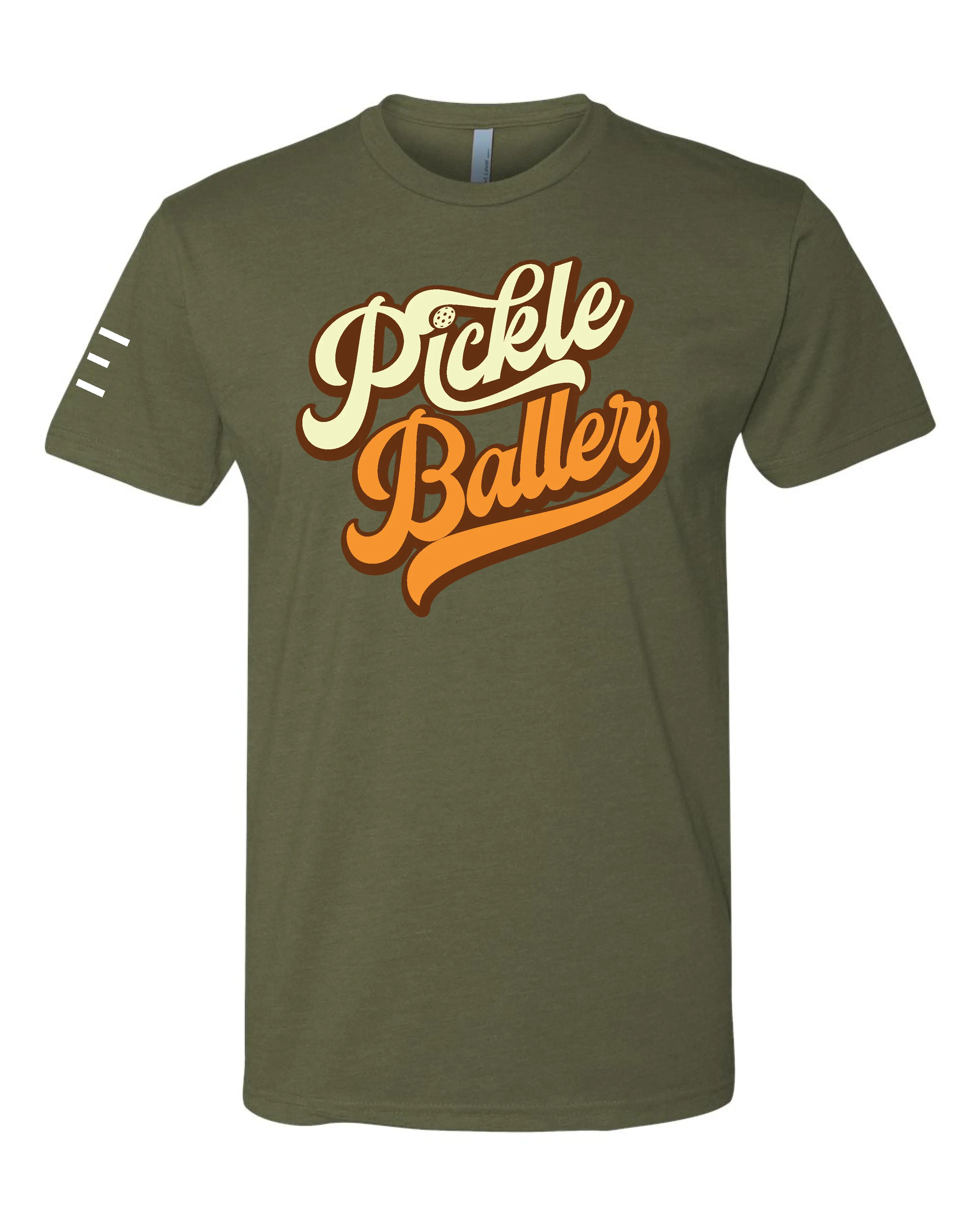 Pickle Baller (Cream & Orange) - Funny PickleBall t-shirt Vintage style 