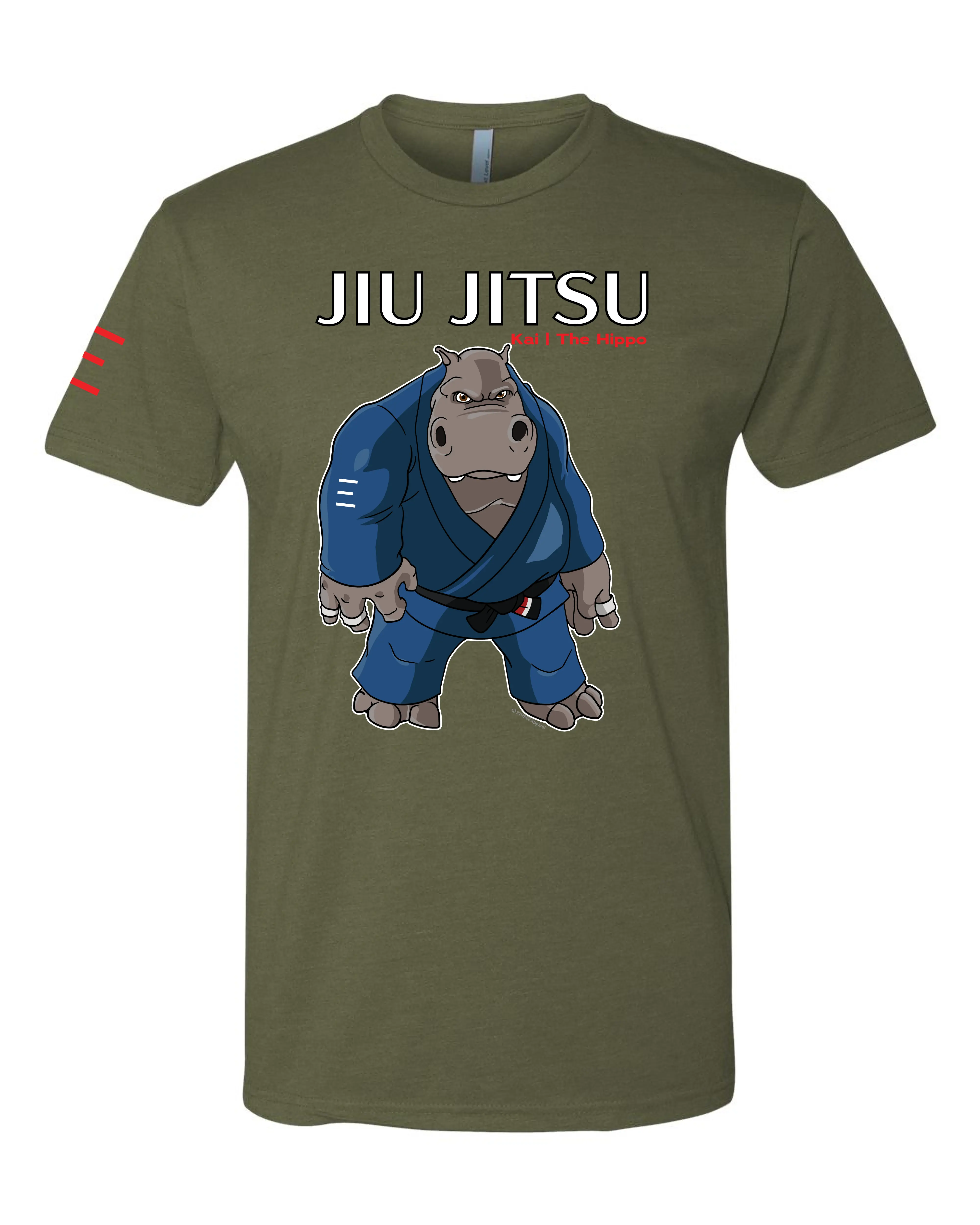 Kai the Unmovable Hippo – Adult BJJ Premium T-shirt 