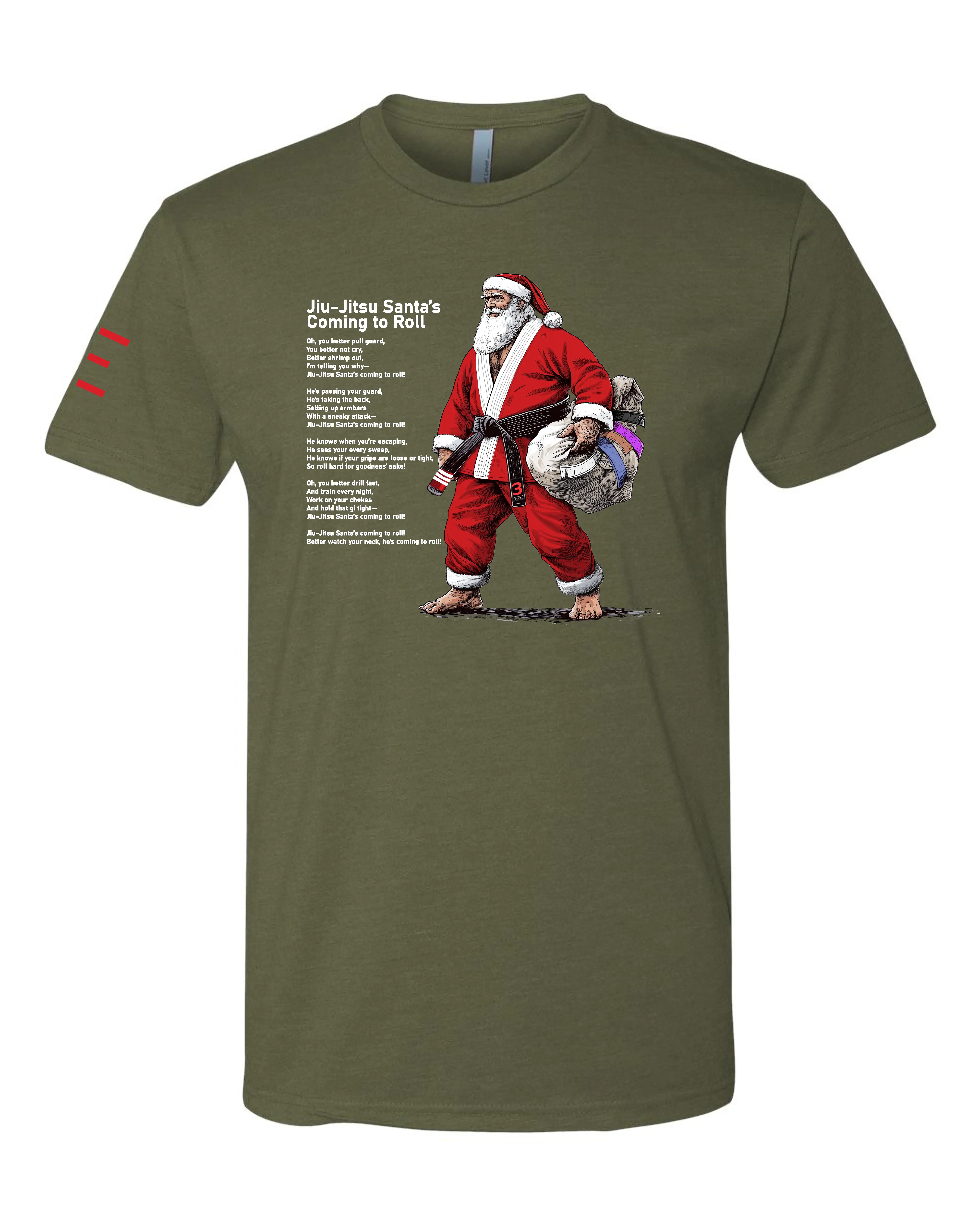 Jiu-Jitsu Santa's Coming to Roll" Holiday T-Shirt - BJJ T-shirt Limited Quantities 